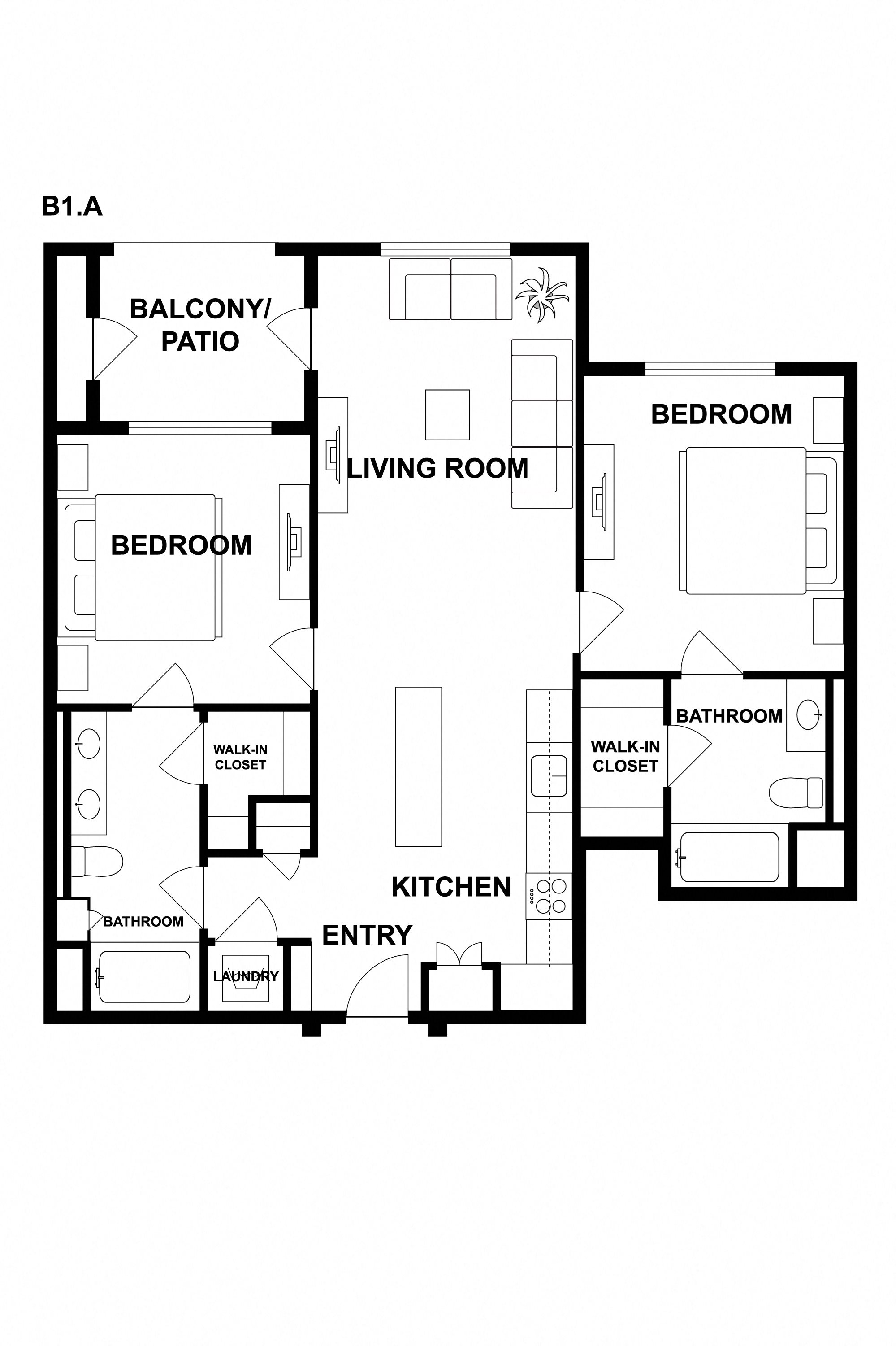 Two bedroom two bathroom