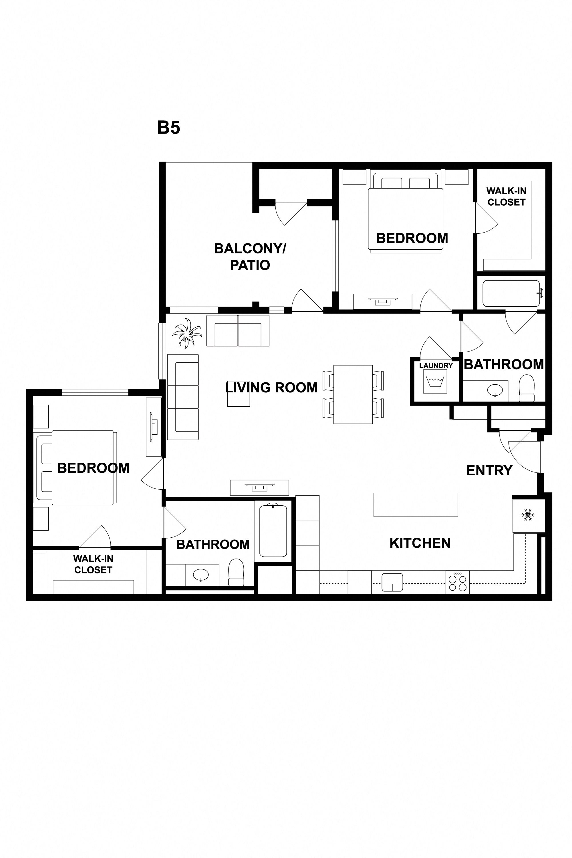Two bedroom two bathroom