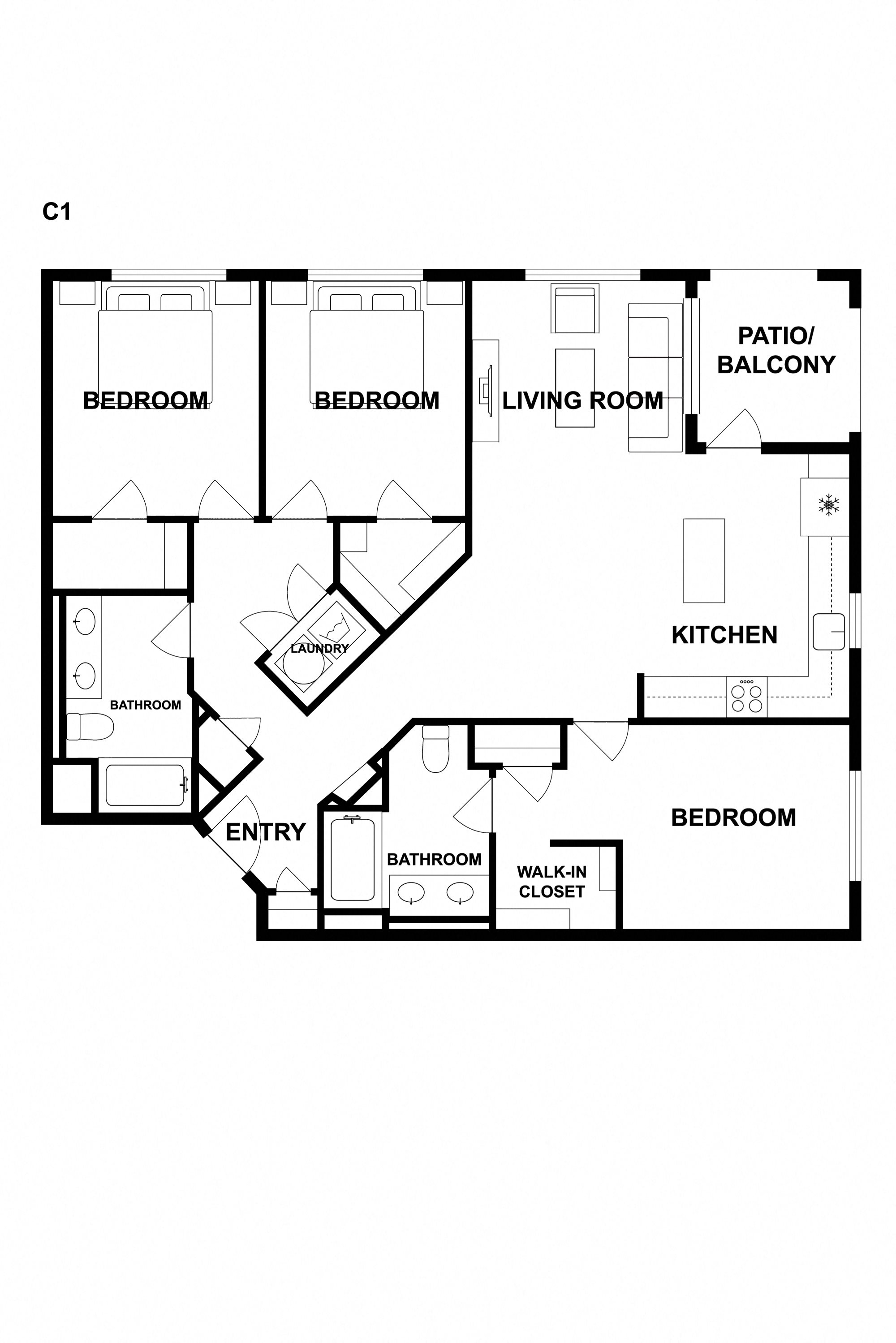 Three Bedroom Two Bathroom