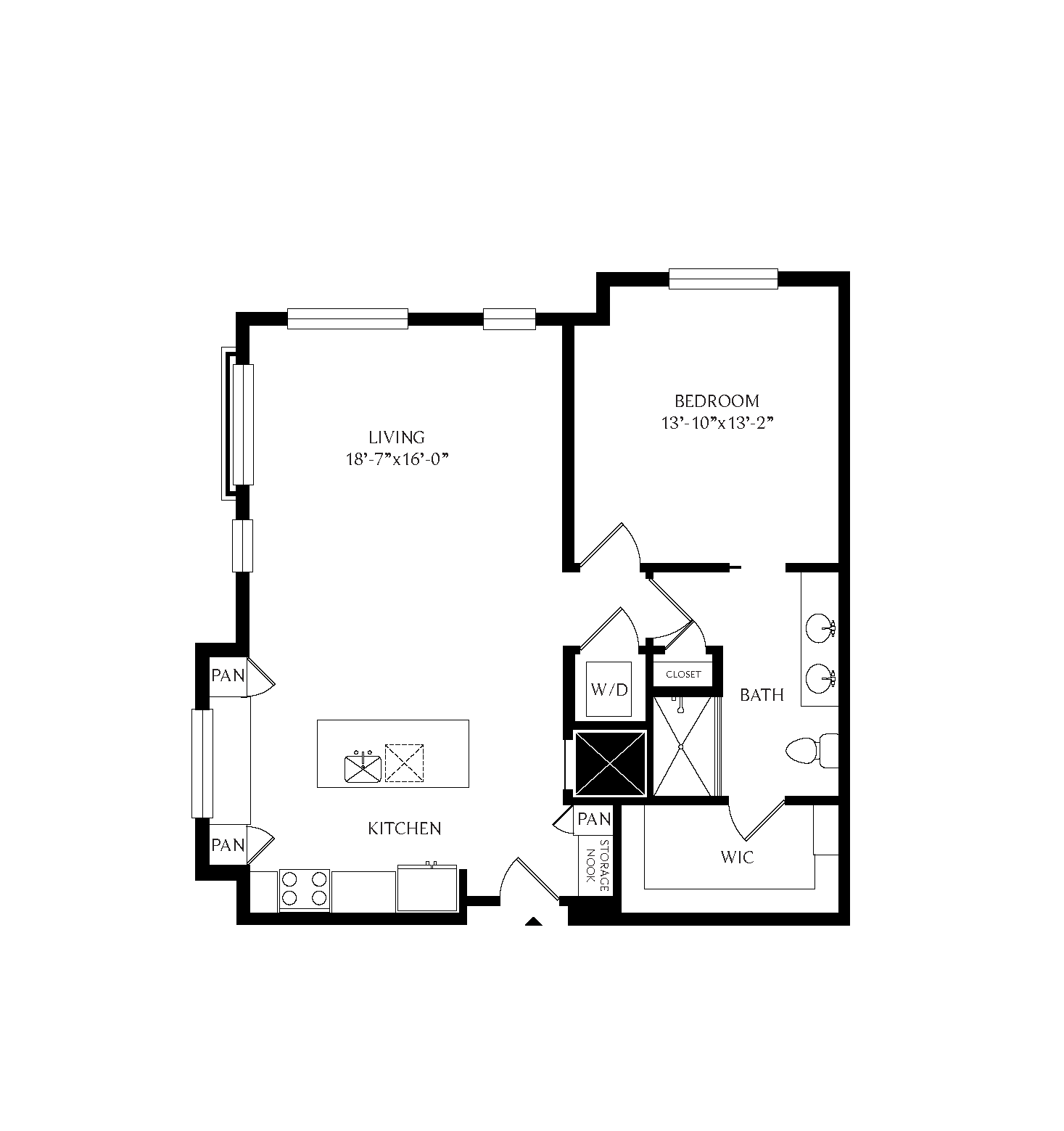 1D floor plan