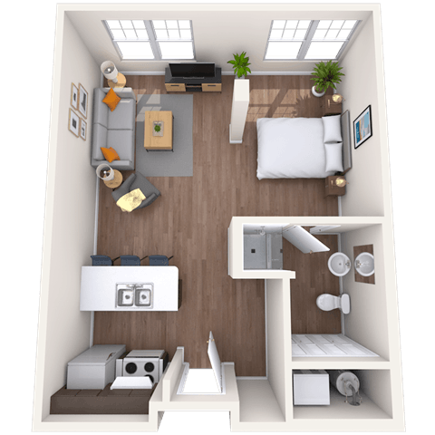 Studio 0x1 510-693 SF floor plan
