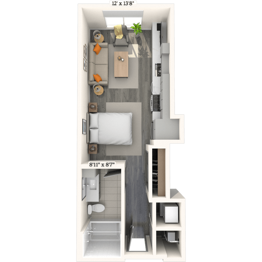 Studio M1 0x1 461 SF floor plan