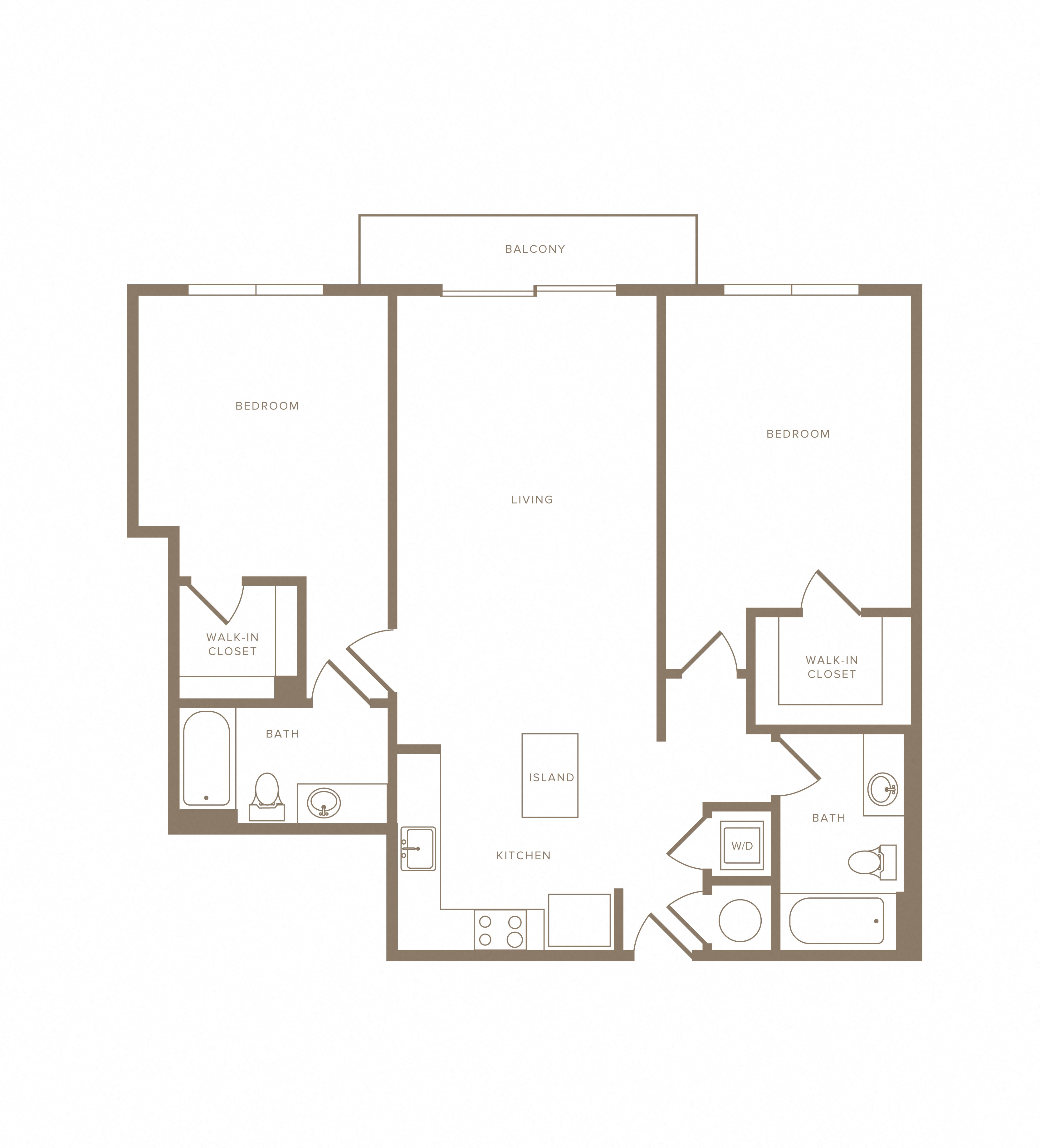 Apartment A-205 floorplan