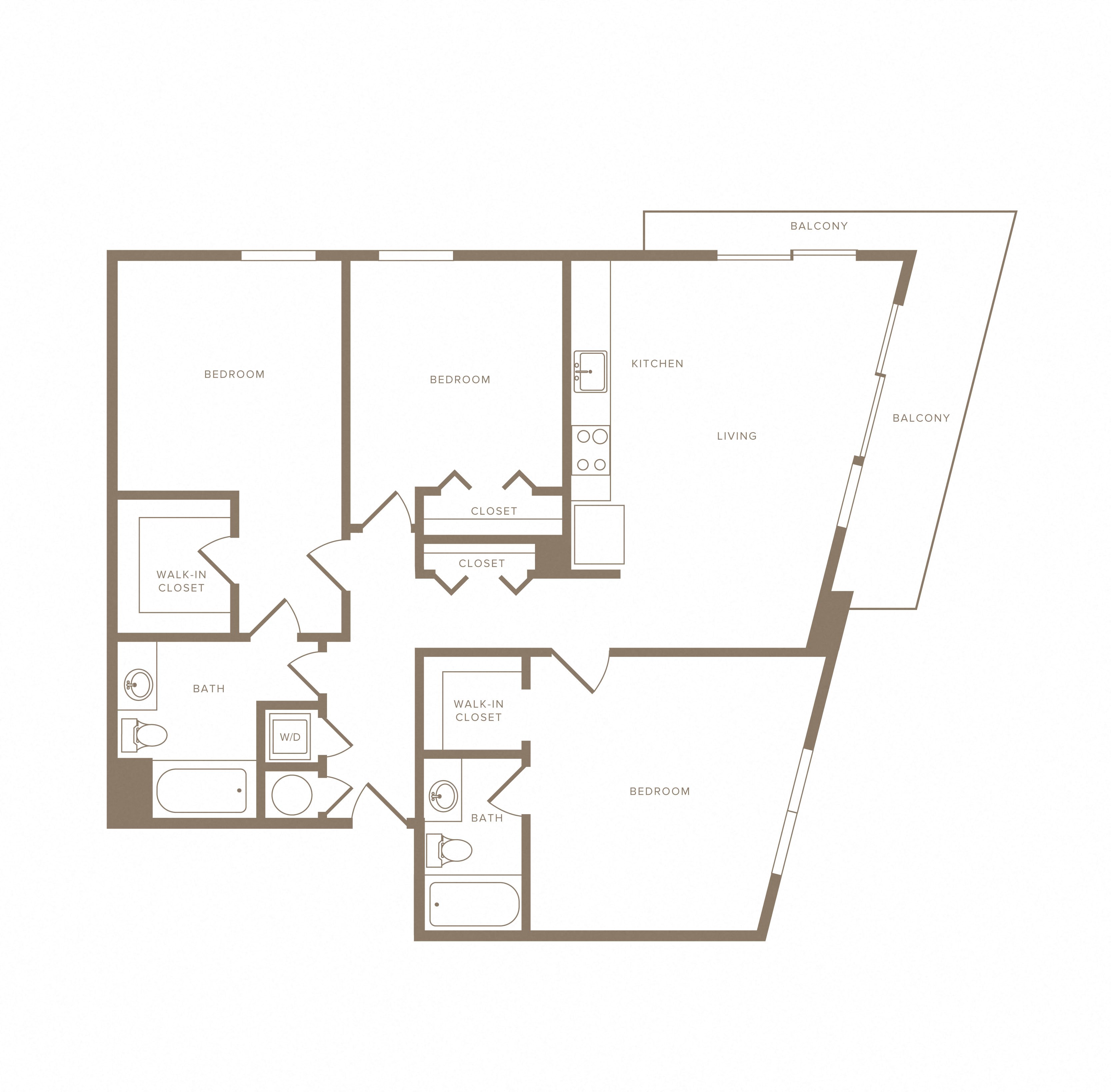 Apartment A-201 floorplan