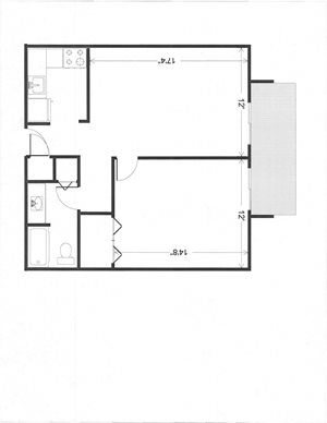 1 BR 2nd floor courtyard