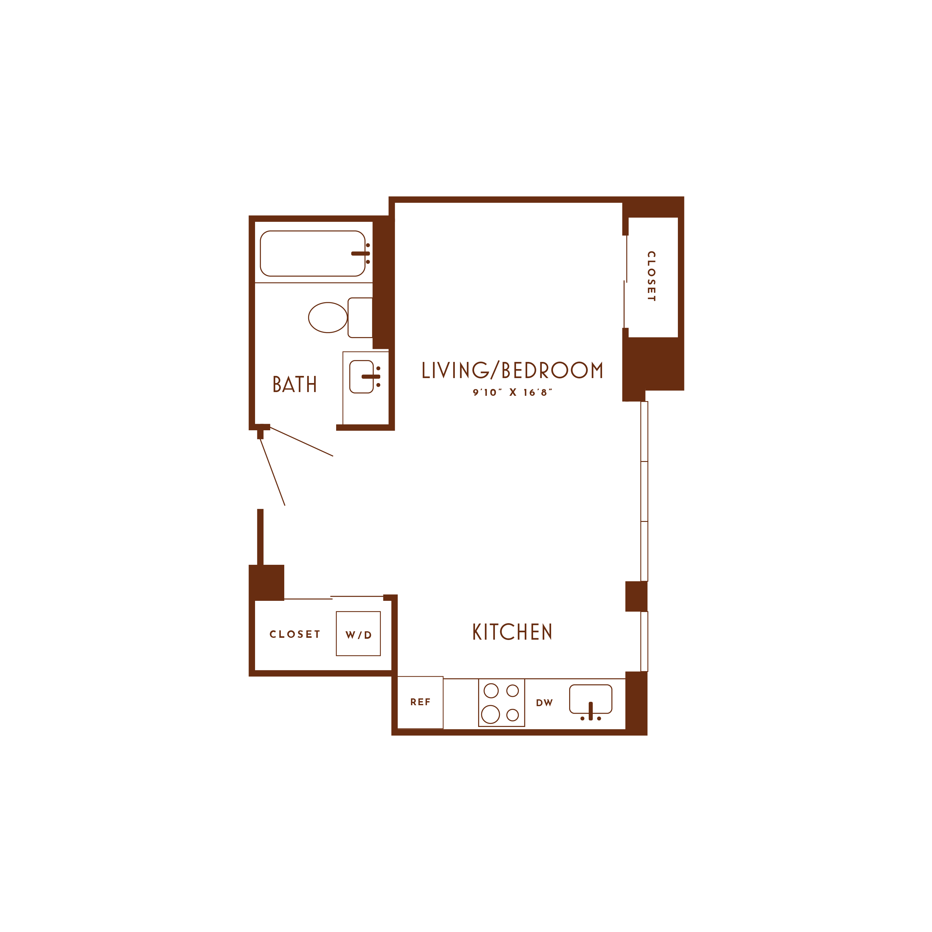 Floor plan image of unit 208