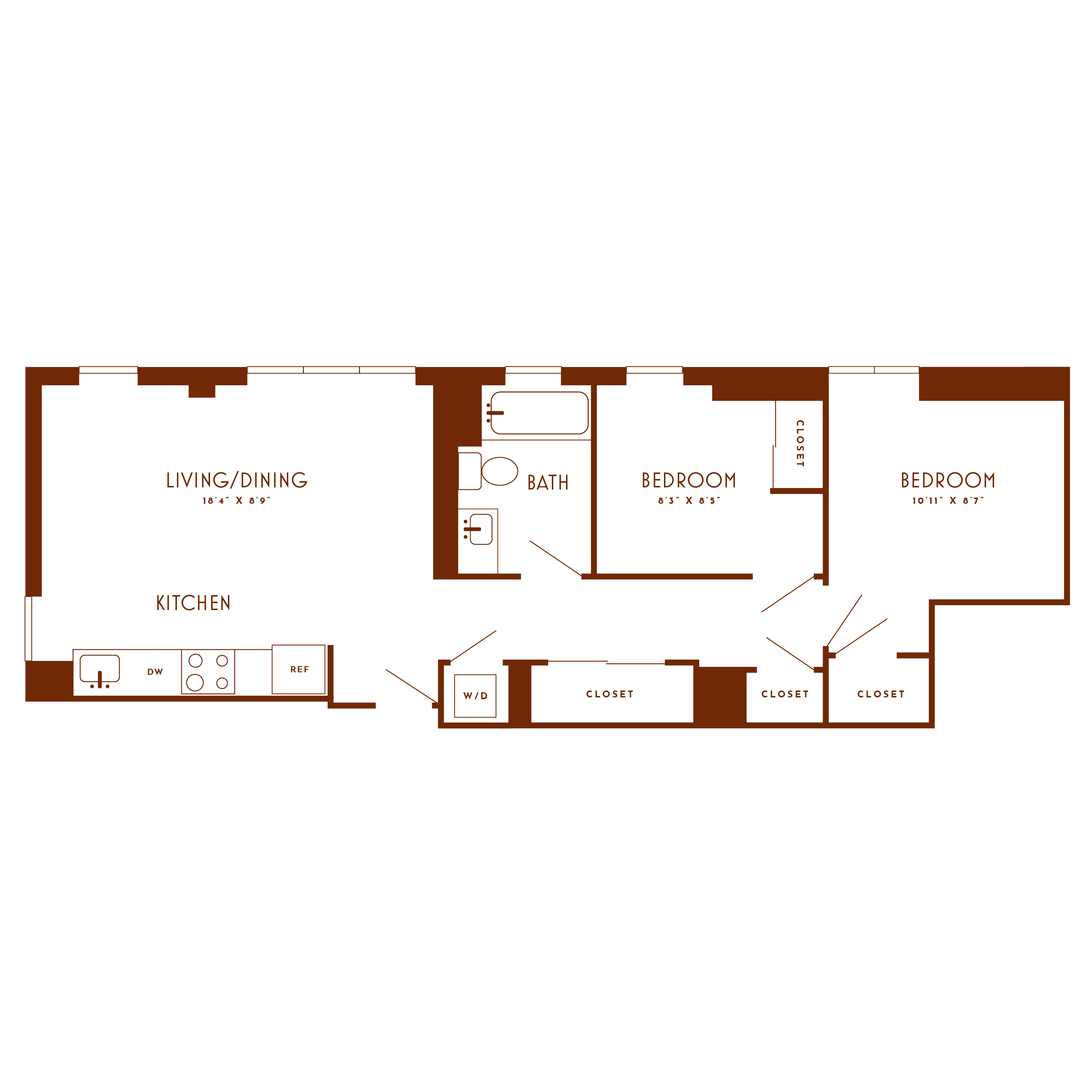 Floor plan image of unit 105