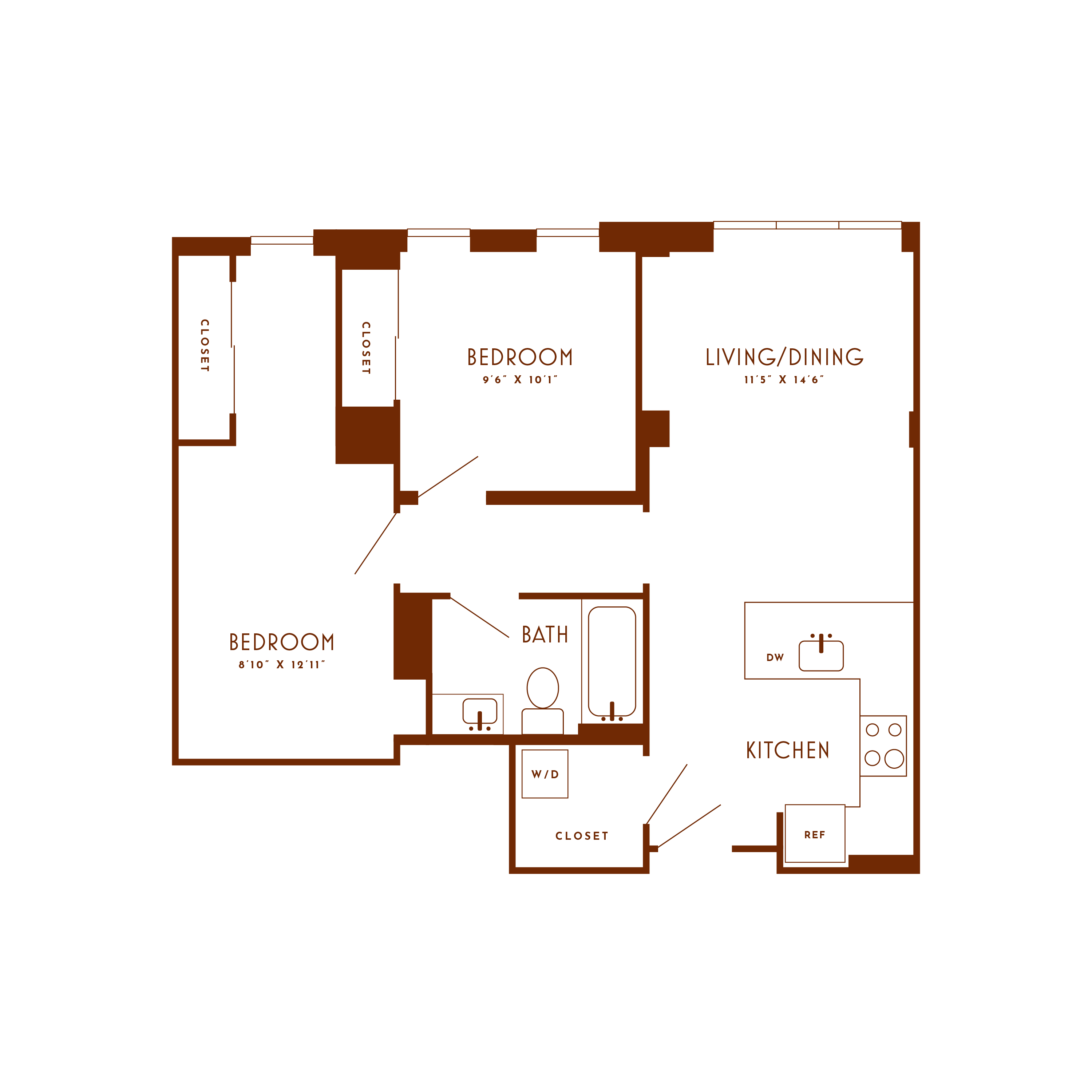 Floor plan image of unit 115