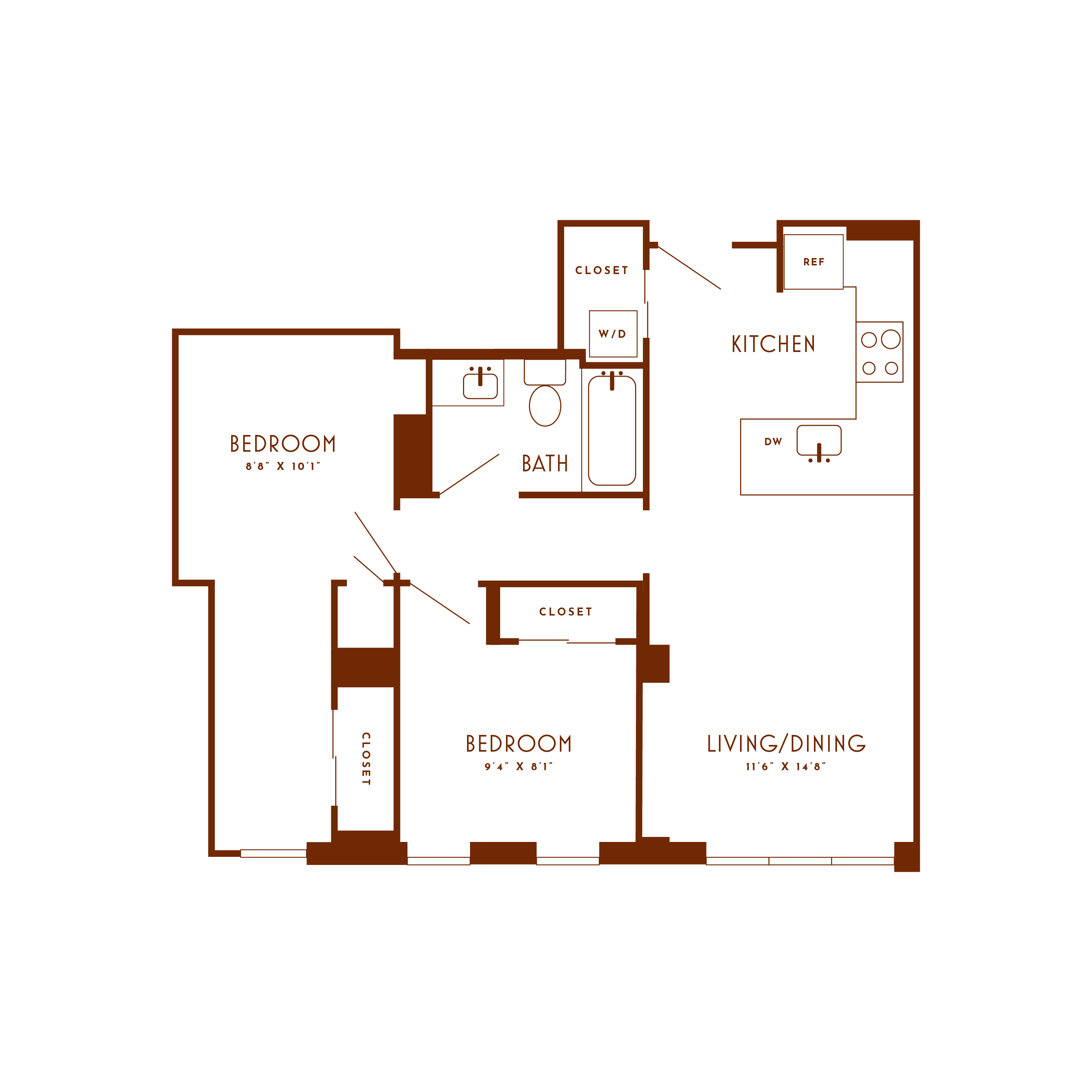 Floor plan image of unit 116