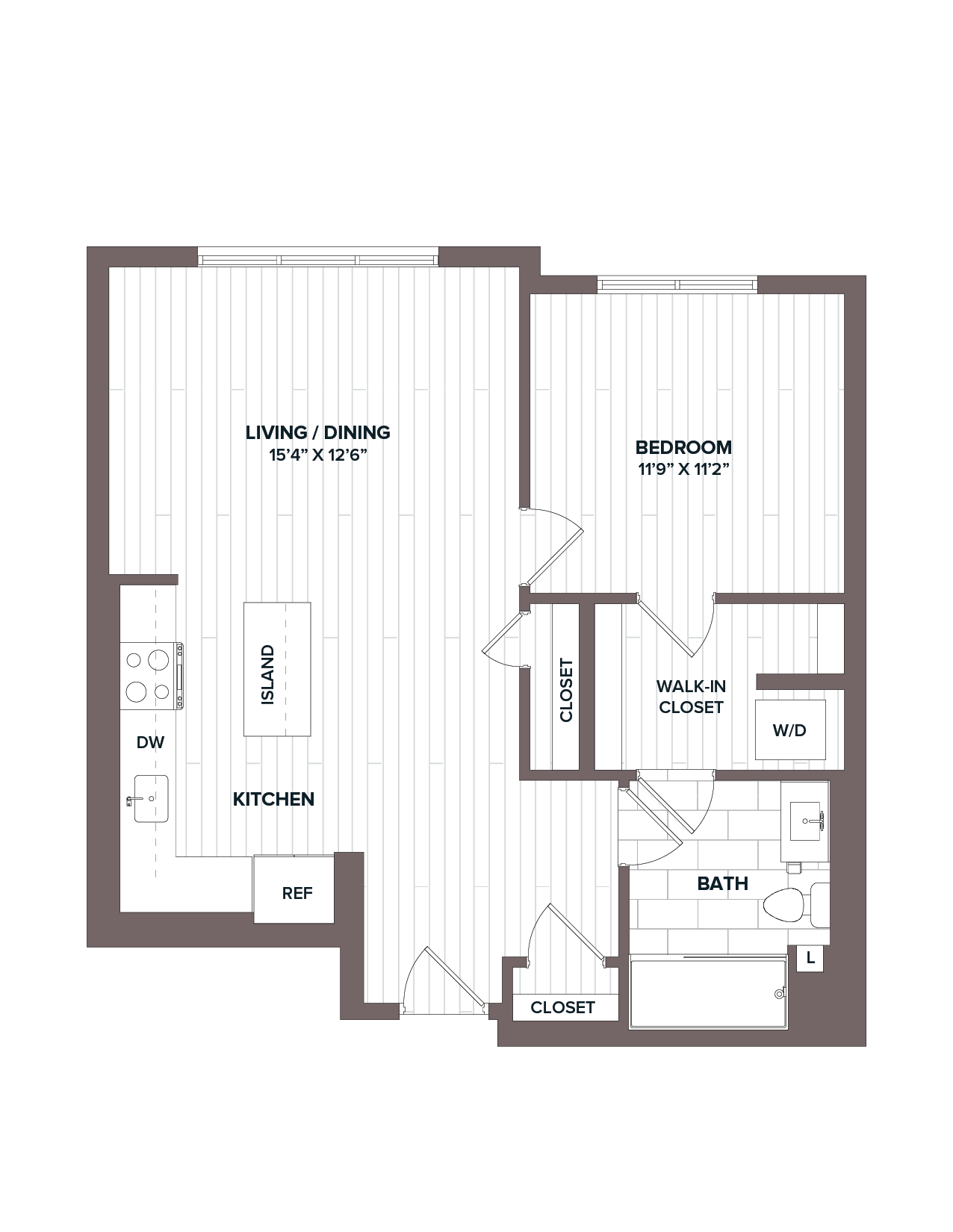 floorplan image of apartment 401