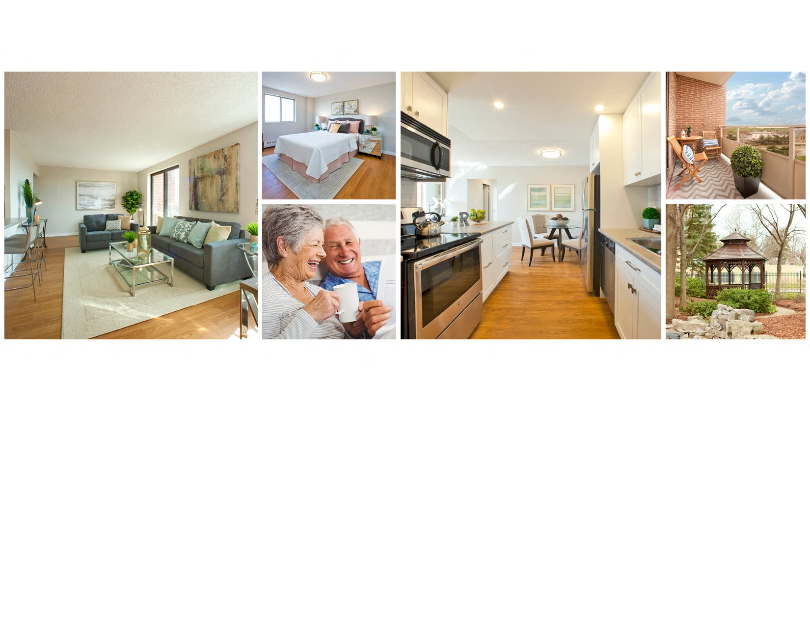 Collage of interior, exterior, and lifestyle images at Millside Tower in Milton, ON