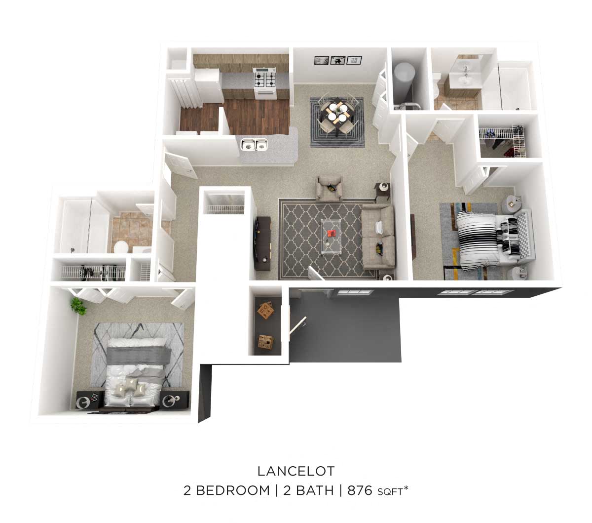 Two Bedroom 2 Bath floor plan
