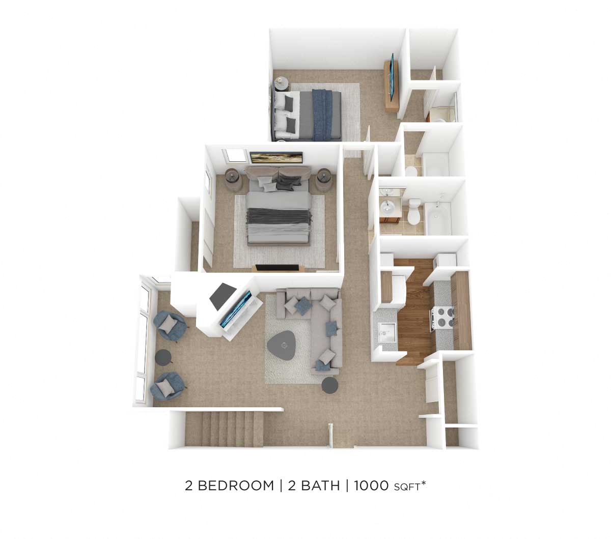 Two Bedroom 2 Bath floor plan