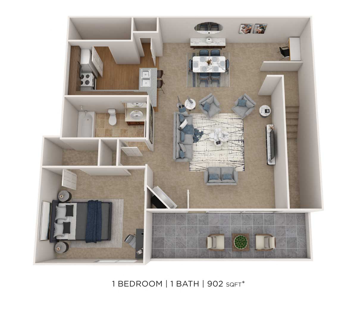 One Bedroom floor plan
