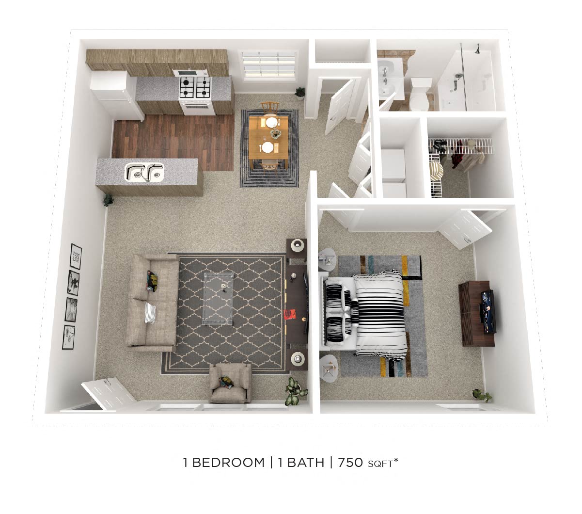One Bedroom floor plan
