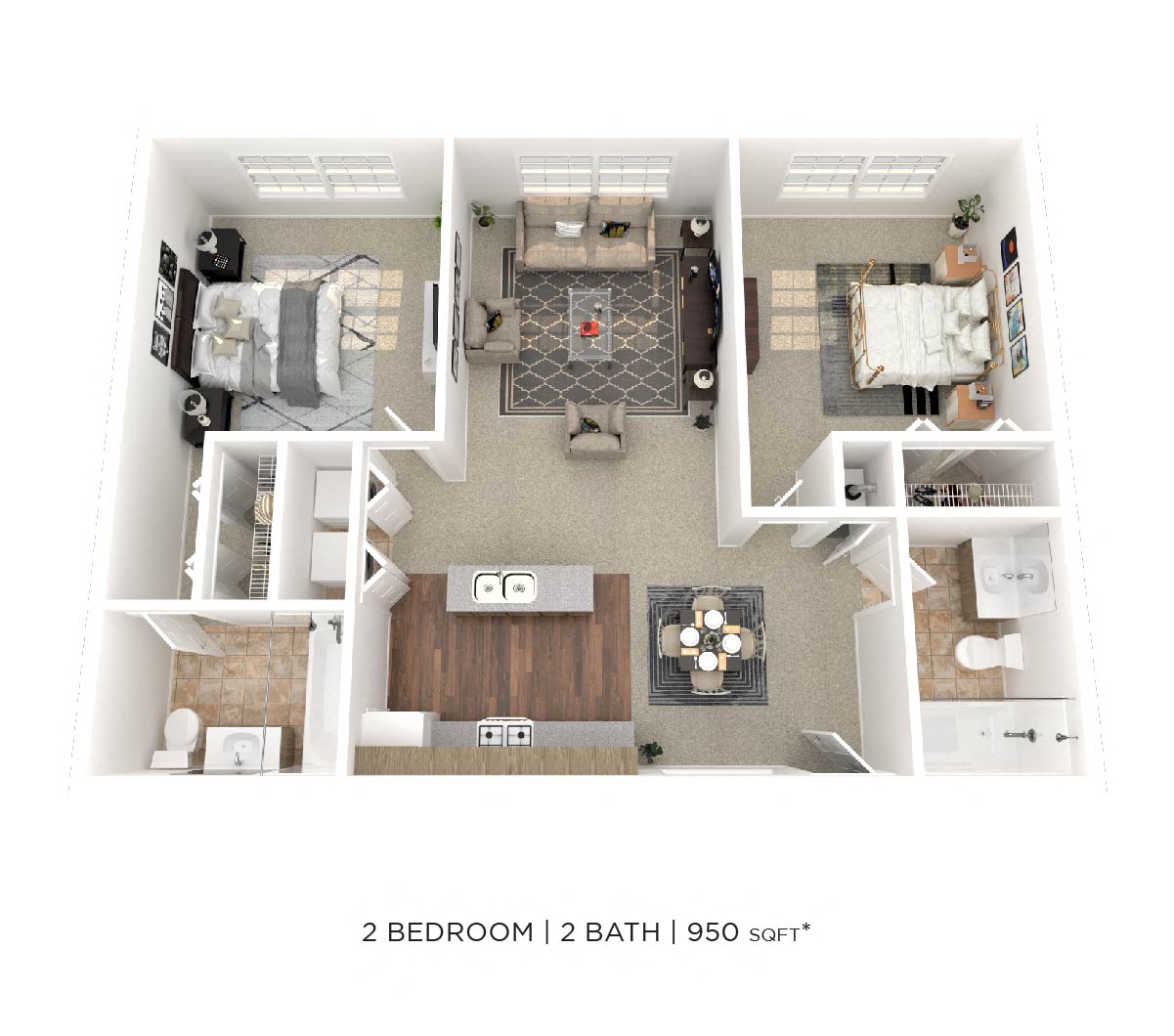 Two Bedroom 2 Bath floor plan