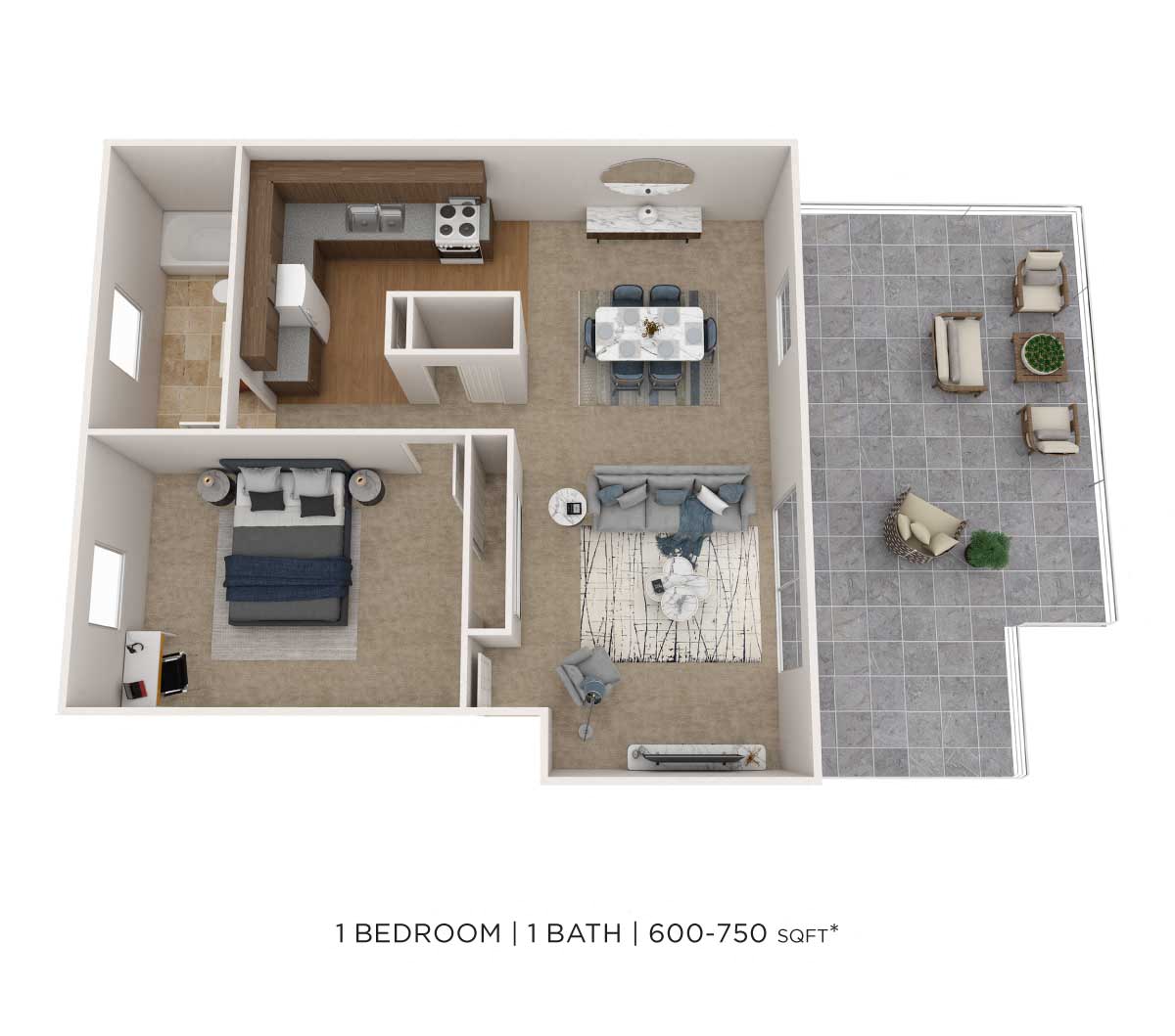 One Bedroom floor plan