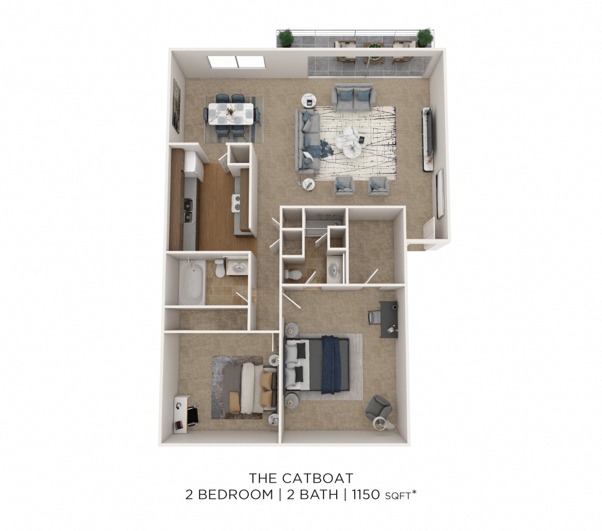 Two Bedroom 2 Bath floor plan