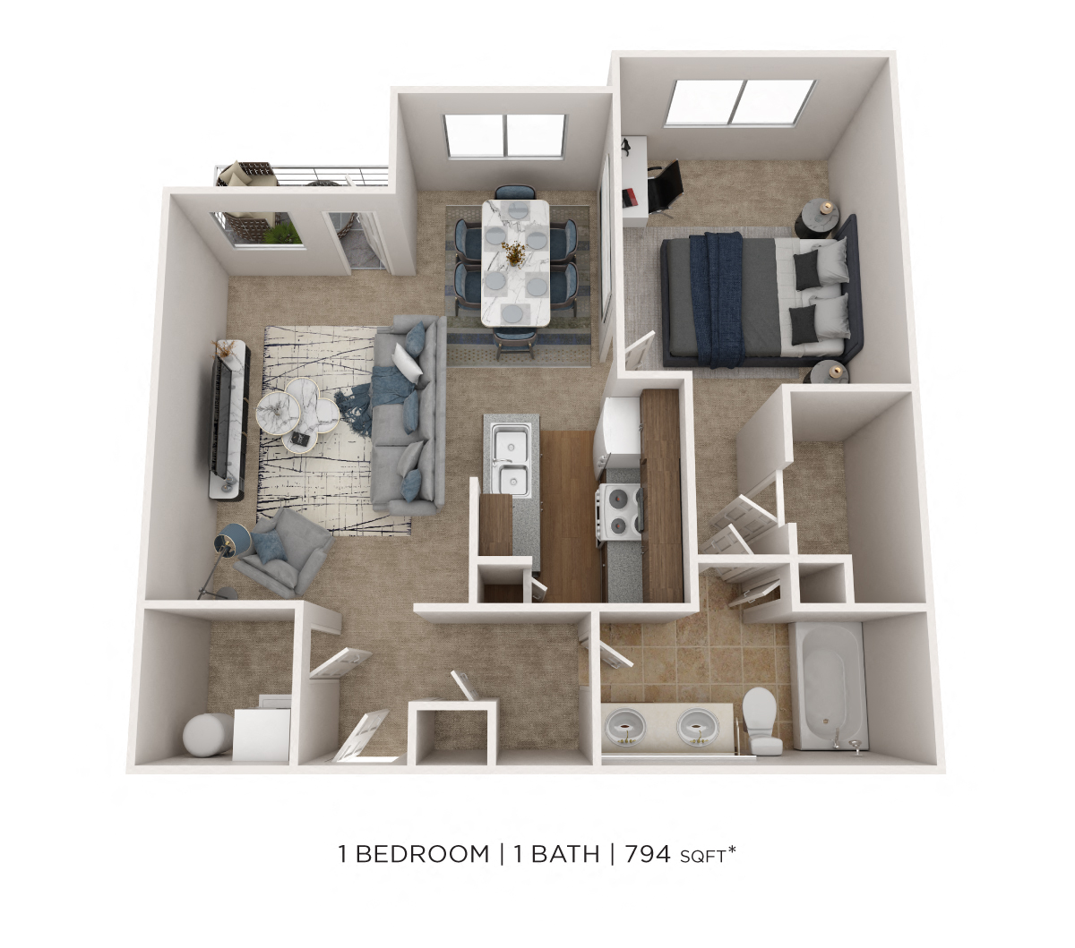 One Bedroom floor plan