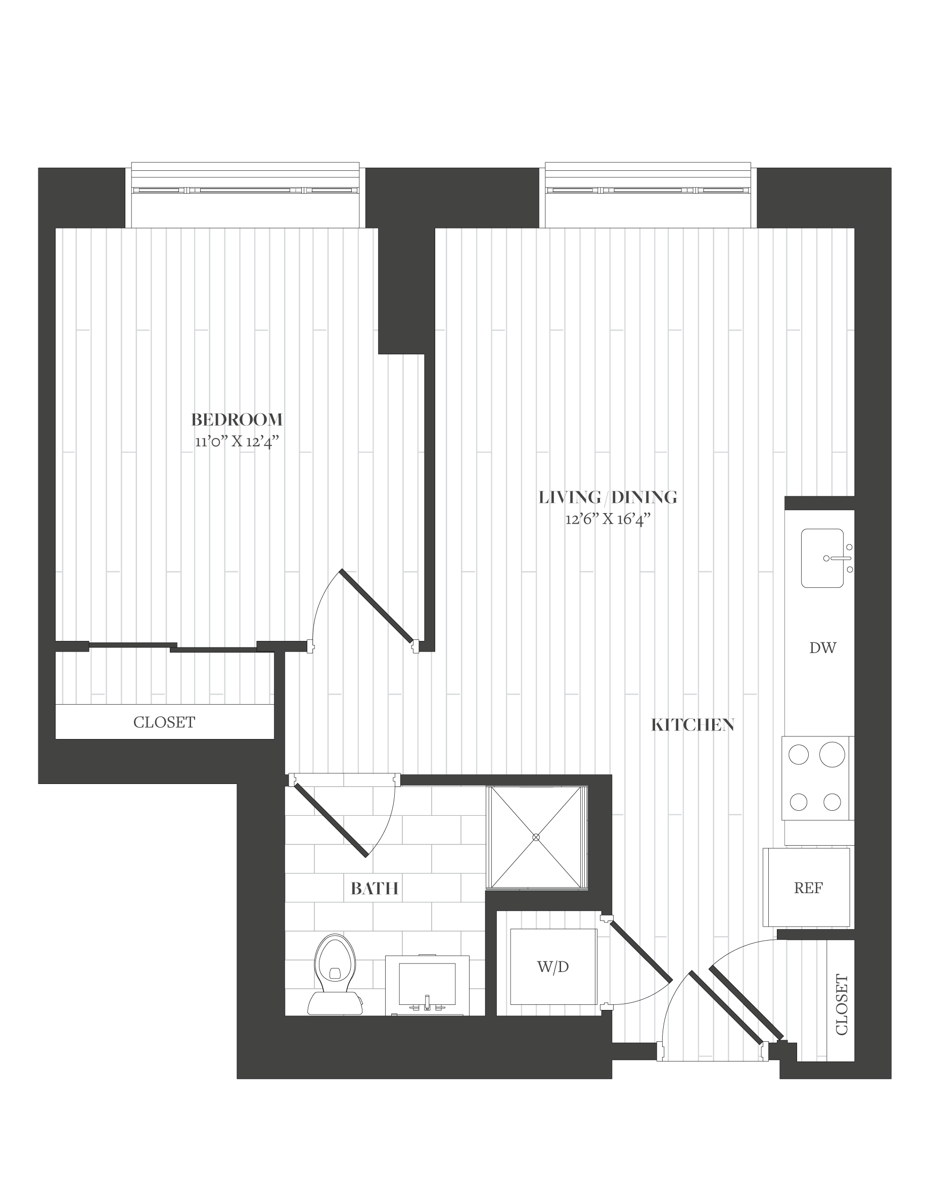 Floorplan image of unit 302