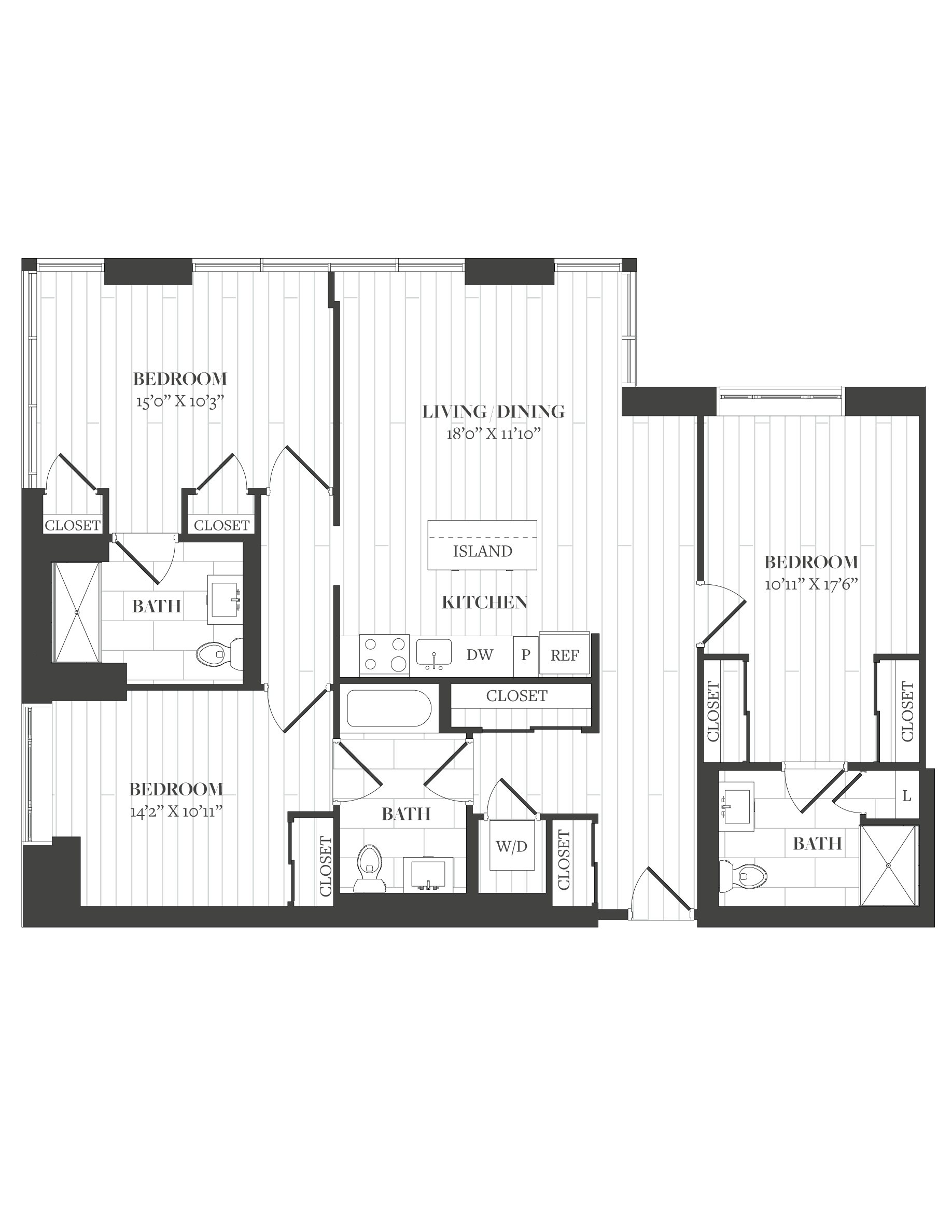 Floorplan image of unit 1306
