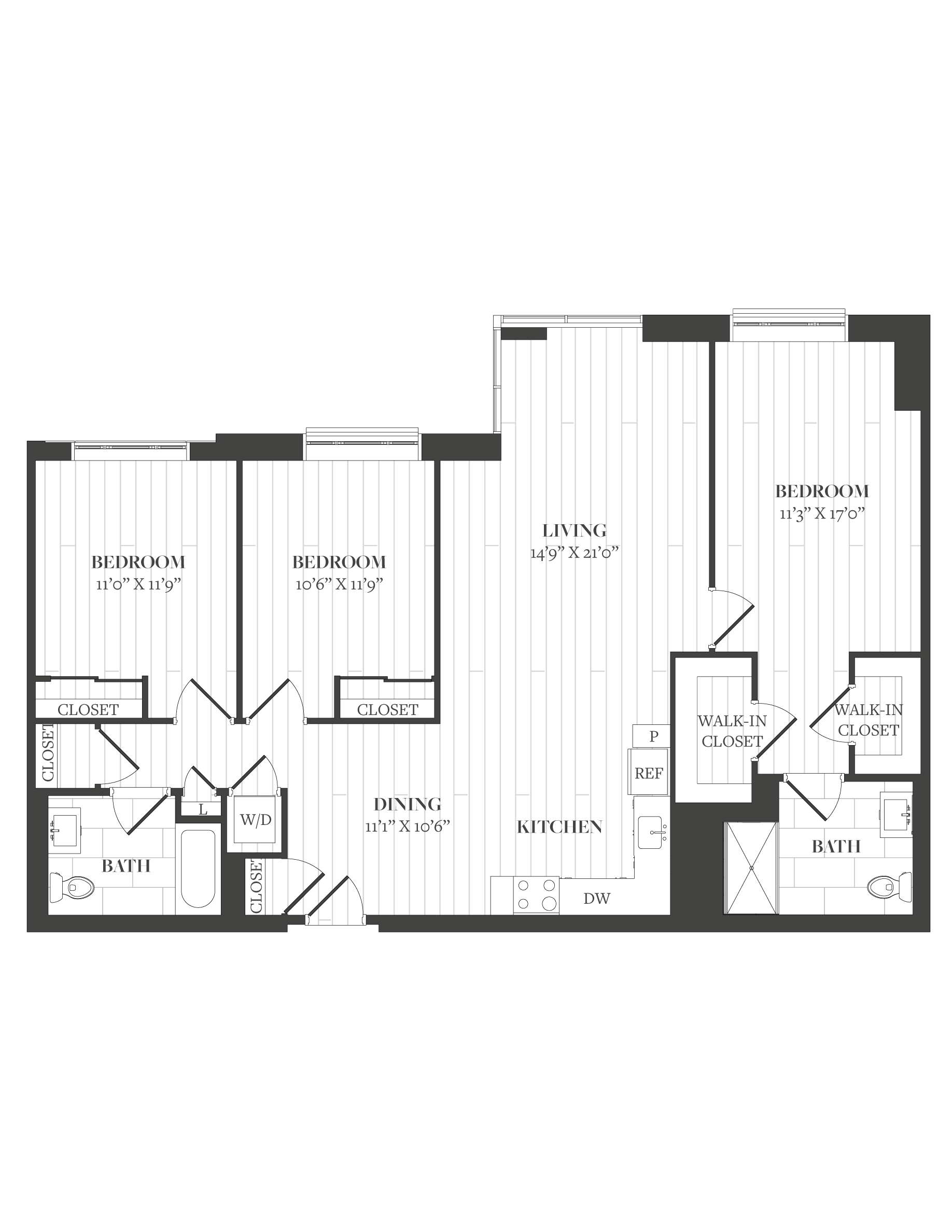 Floorplan image of unit 1405