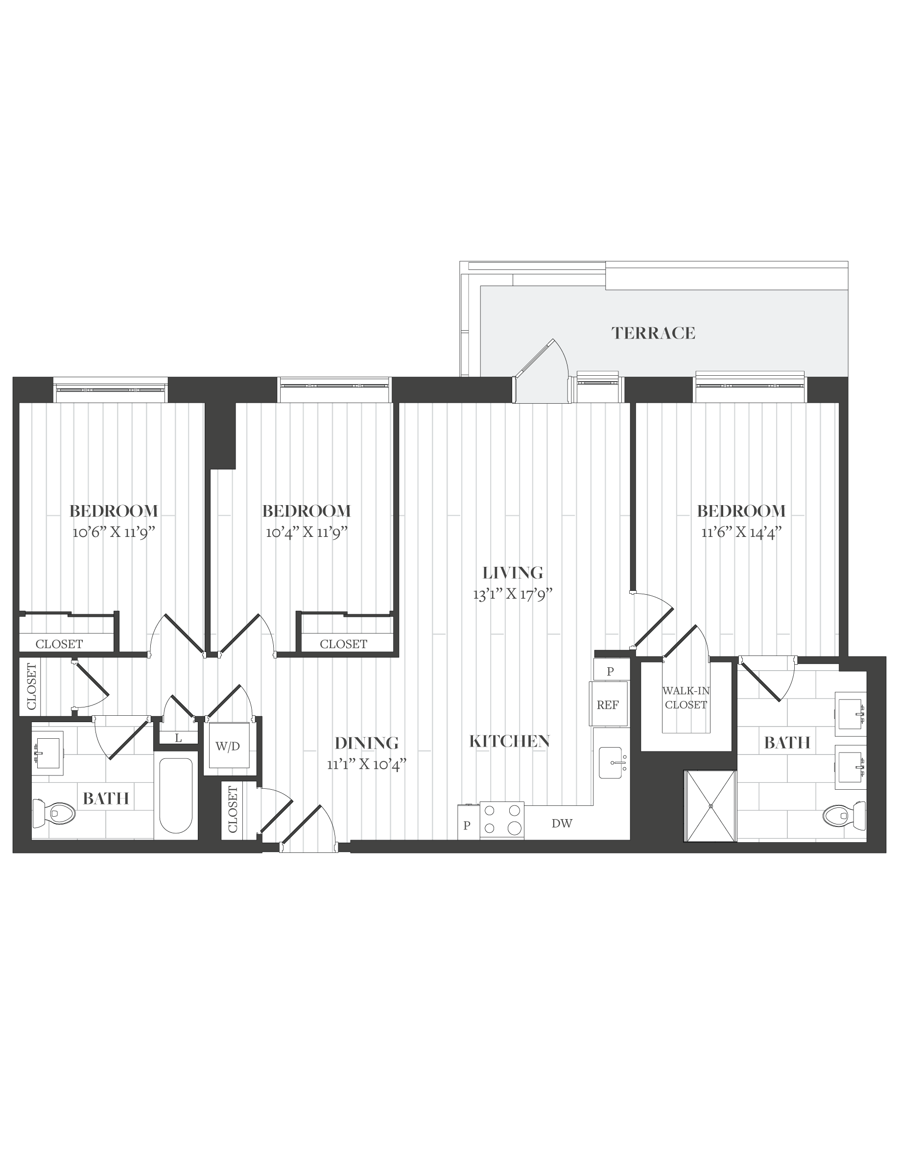 Floorplan image of unit PH1605