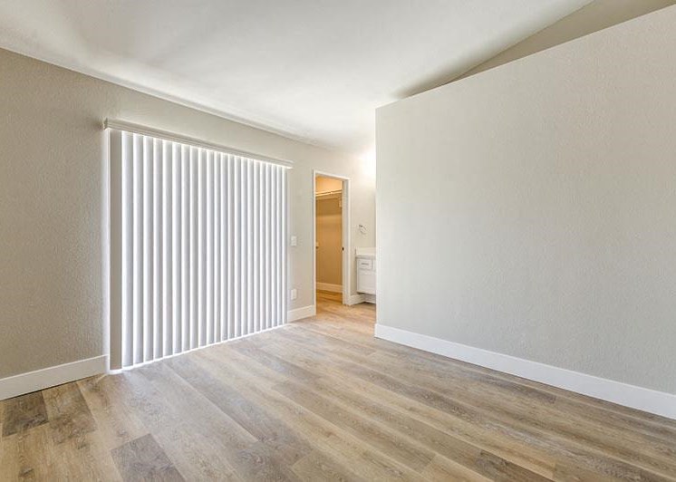 Wood Floor Living Room at Promenade Terrace, California, 92879