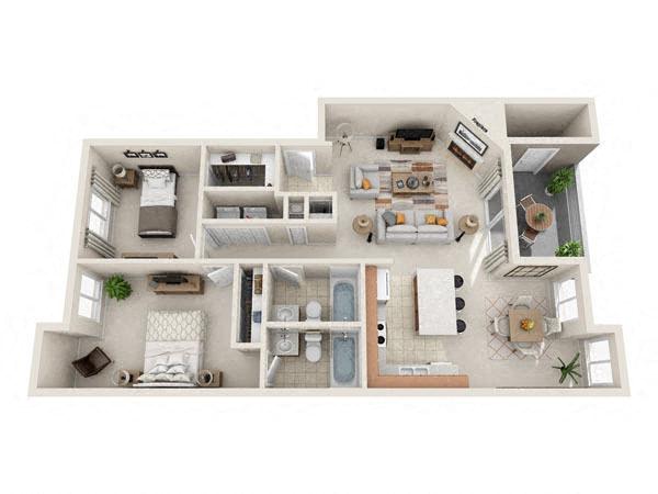 2 Bedroom floor plan