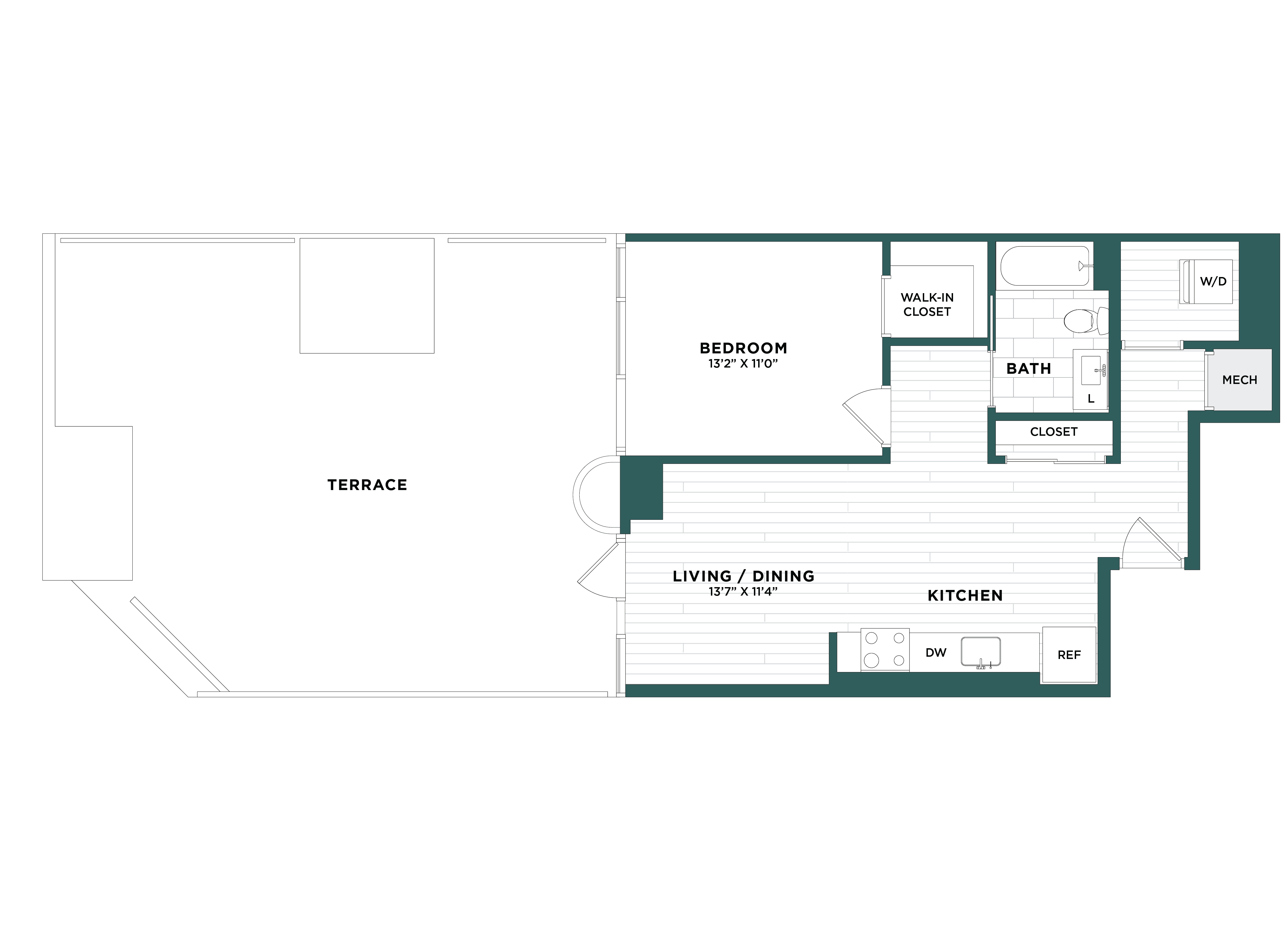 Apartment 1 Bed/1 Bath-F6 floorplan