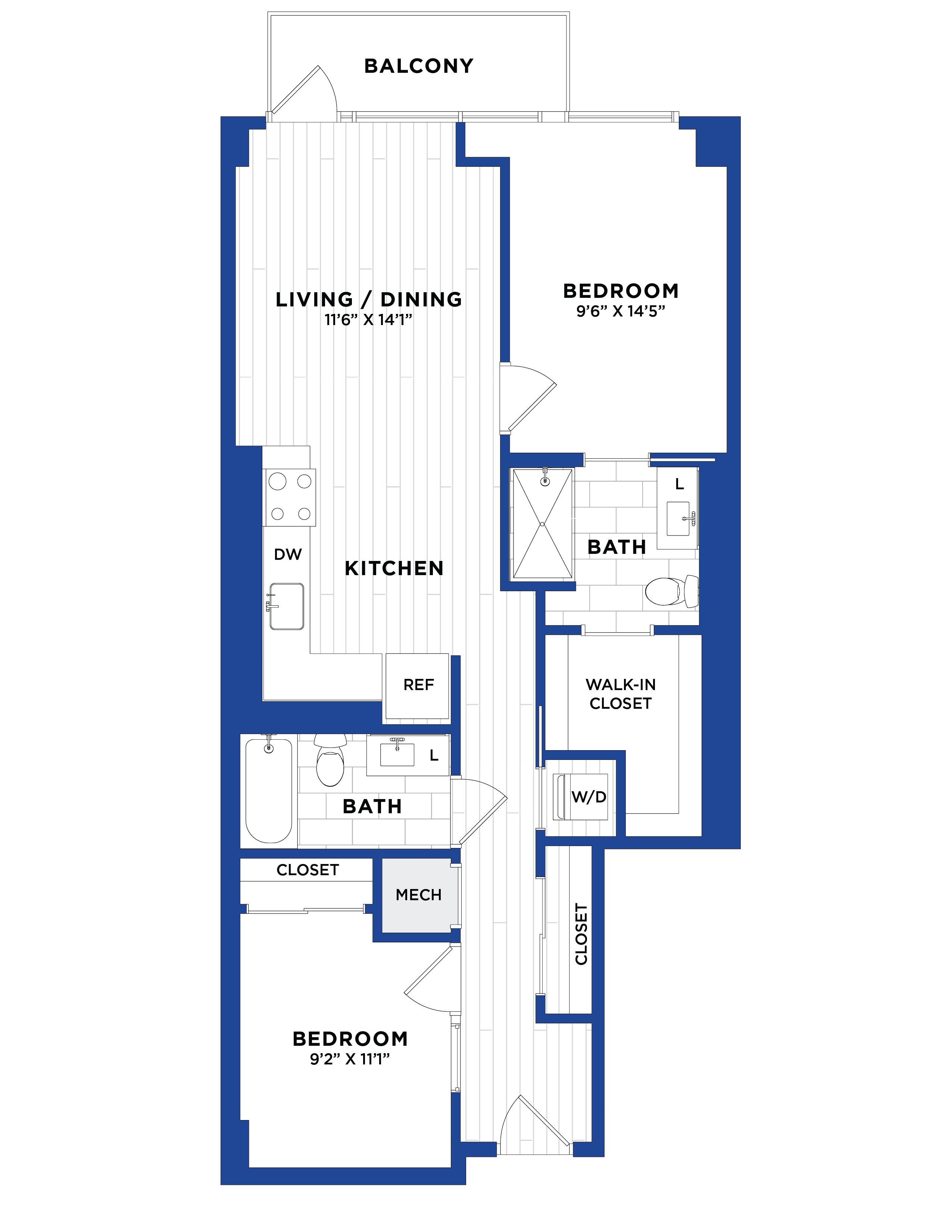 Apartment JR 2 Bed/2 Bath-P4 floorplan