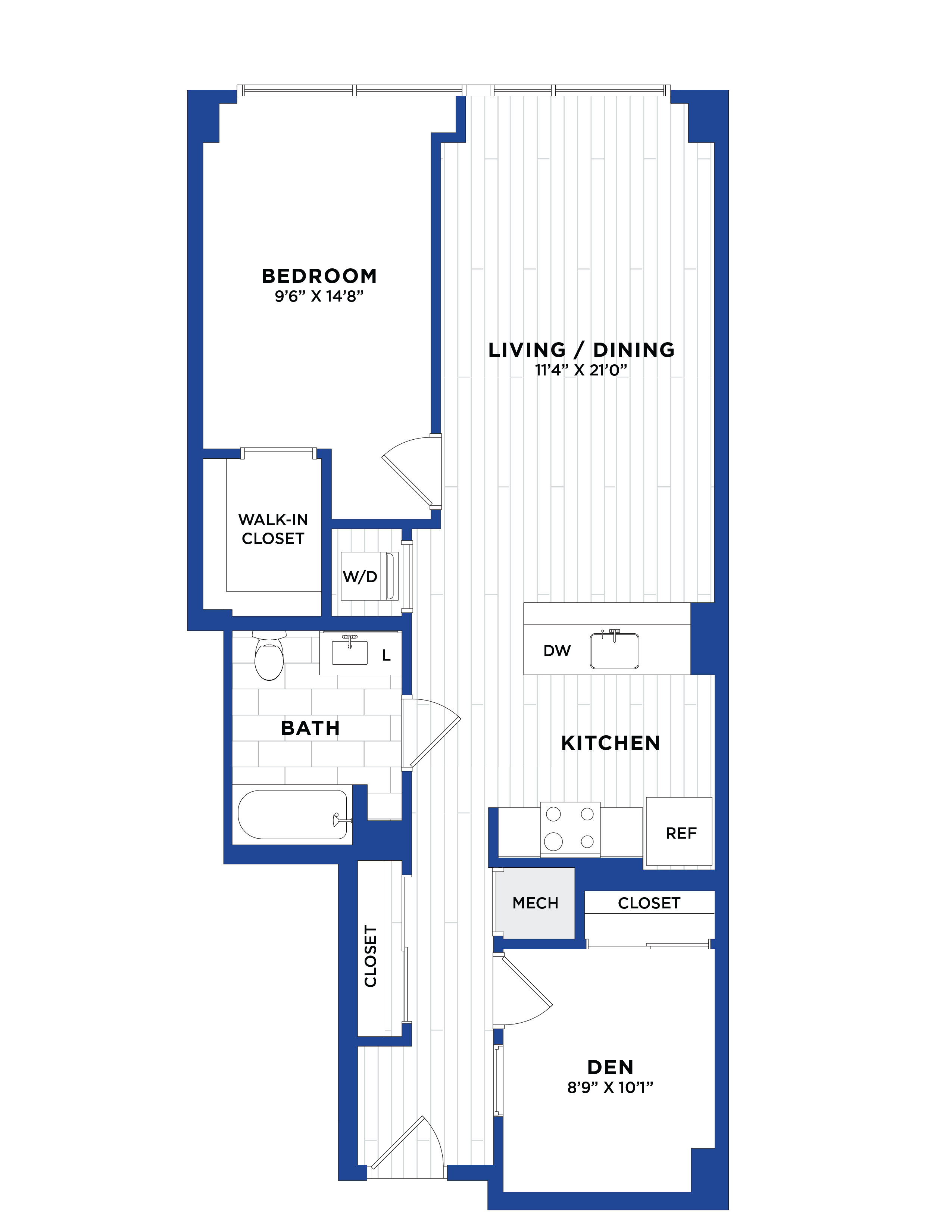Apartment 1 Bed/1 Bath Den-P6.1 floorplan