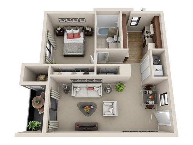 One Bedroom floor plan