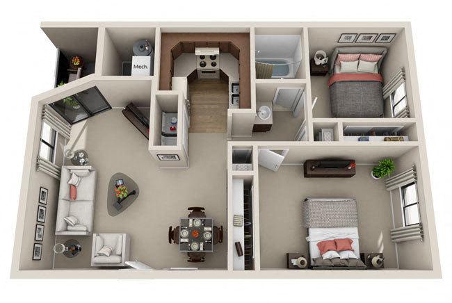 Two Bedroom floor plan