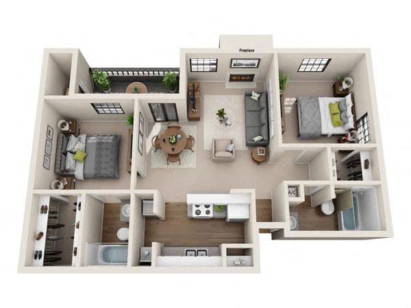 2 Bedroom floor plan