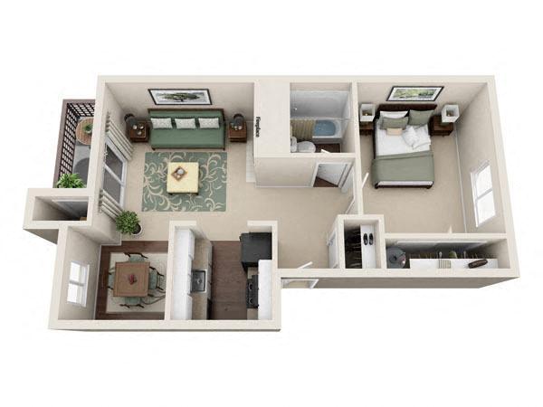 One Bedroom floor plan