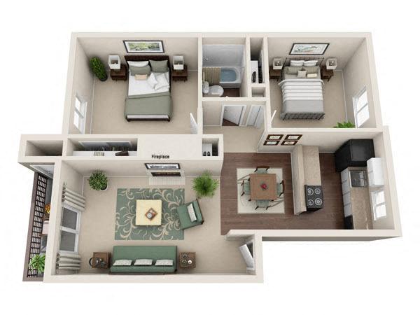 Two Bedroom floor plan