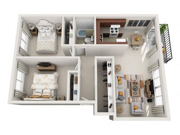 Two Bedroom floor plan