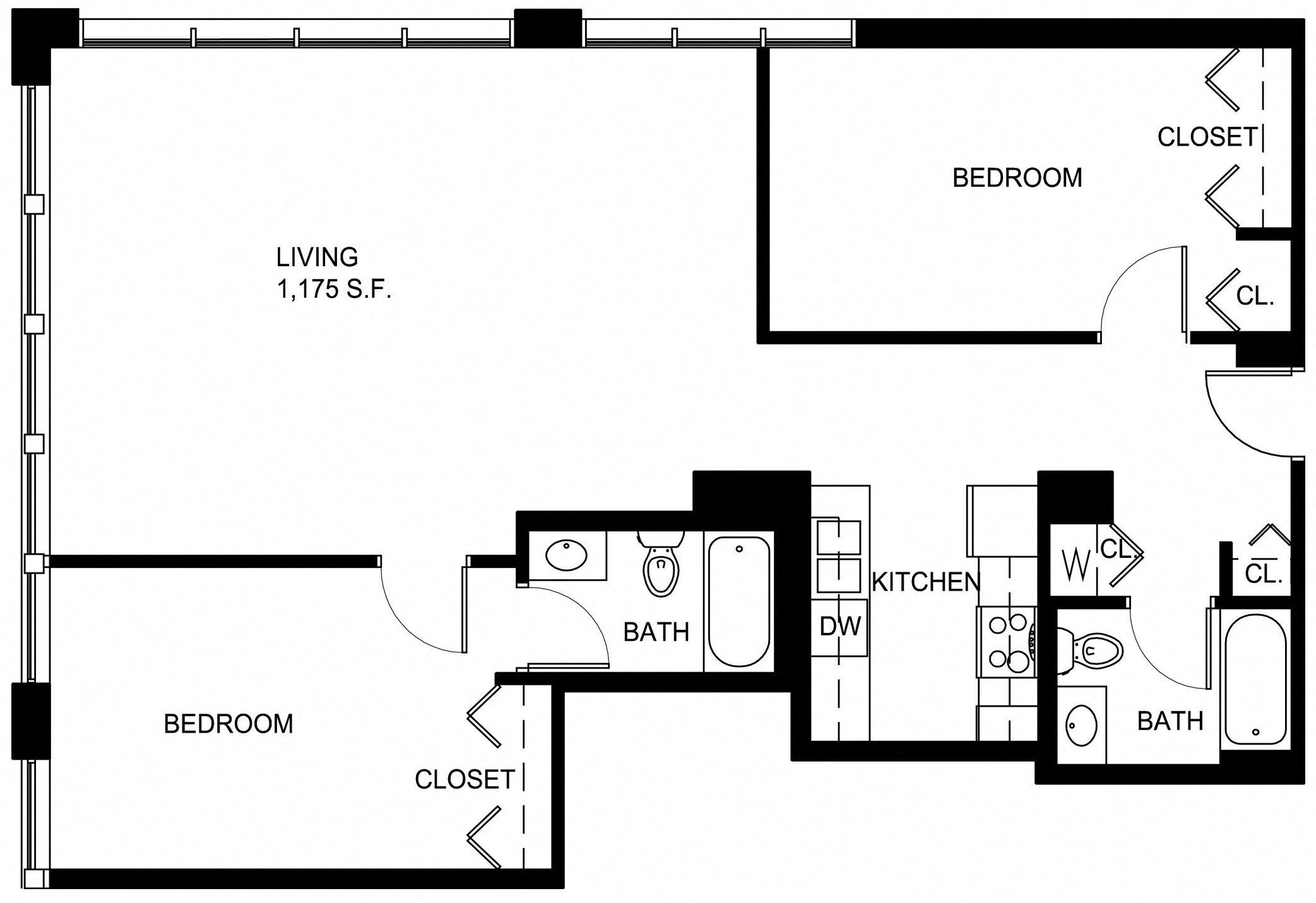 Floorplan for Apartment #P203, 2 bedroom unit at Halstead Providence