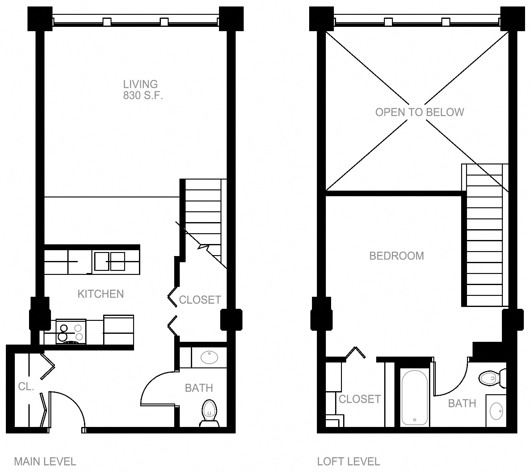 Floorplan for Apartment #P117, 1 bedroom unit at Halstead Providence