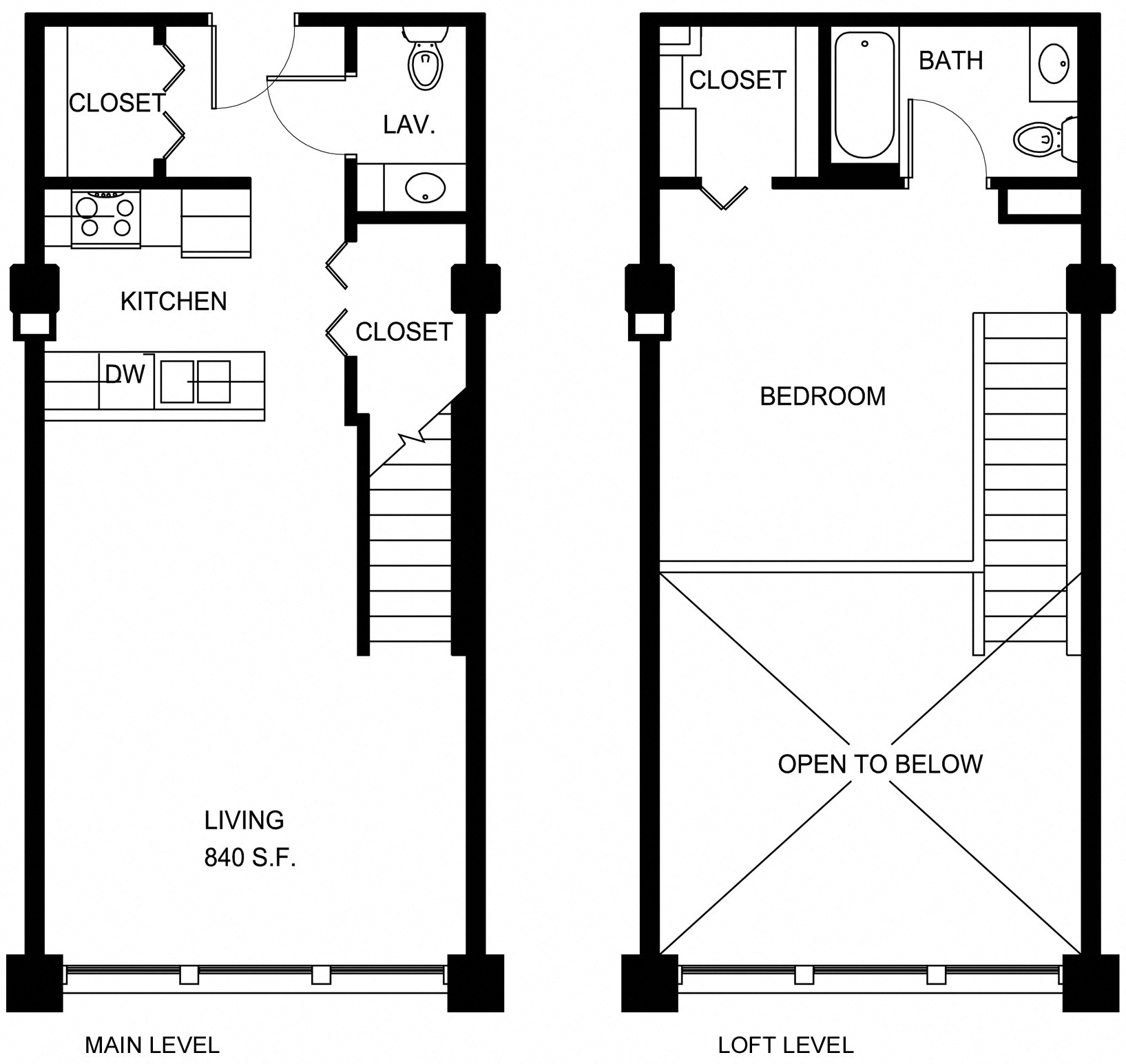 Floorplan for Apartment #P140, 1 bedroom unit at Halstead Providence