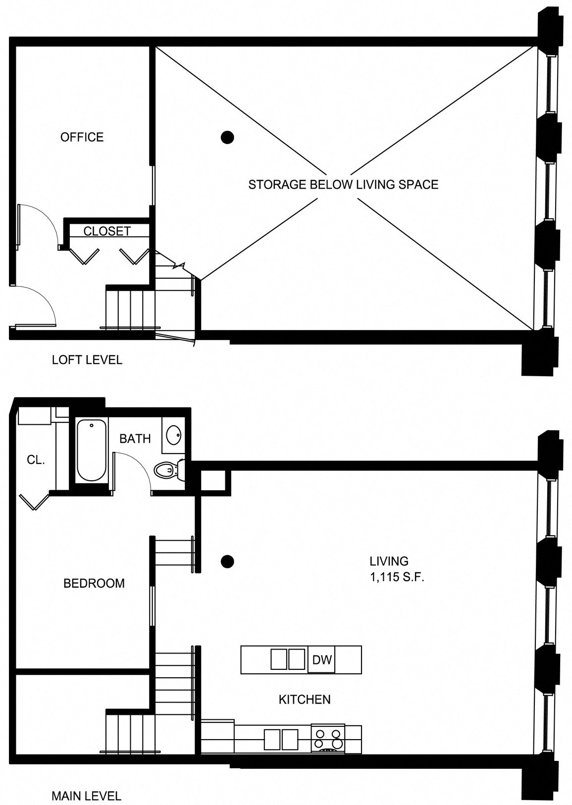 Floorplan for Apartment #P155, 1 bedroom unit at Halstead Providence