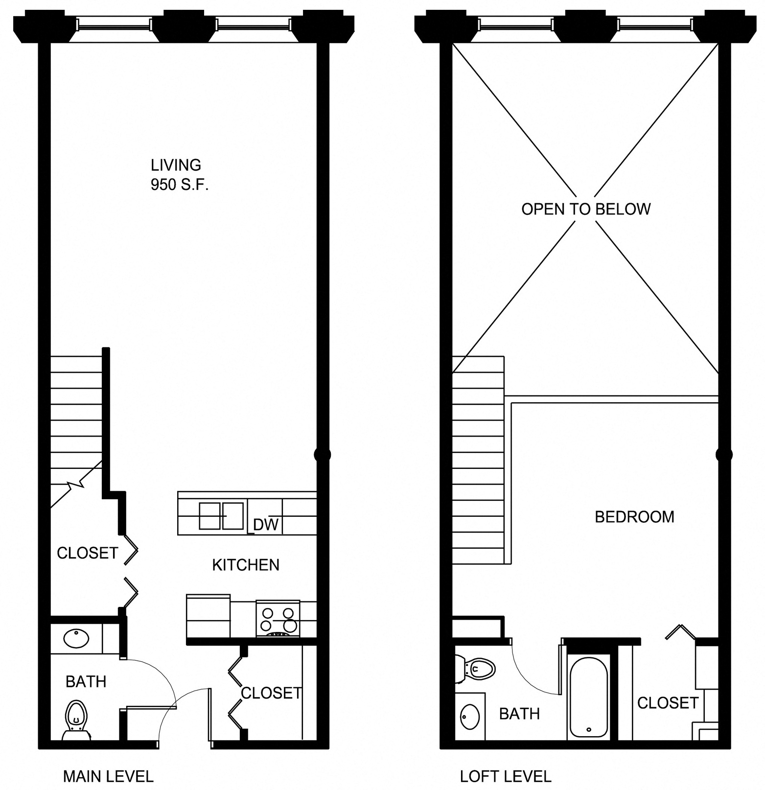 Floorplan for Apartment #P162, 1 bedroom unit at Halstead Providence