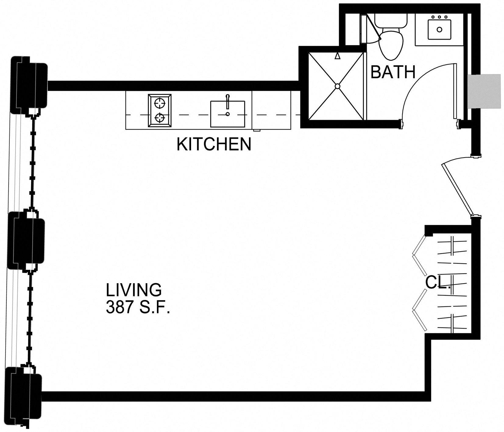 Floorplan for Apartment #S2503, 0 bedroom unit at Halstead Providence