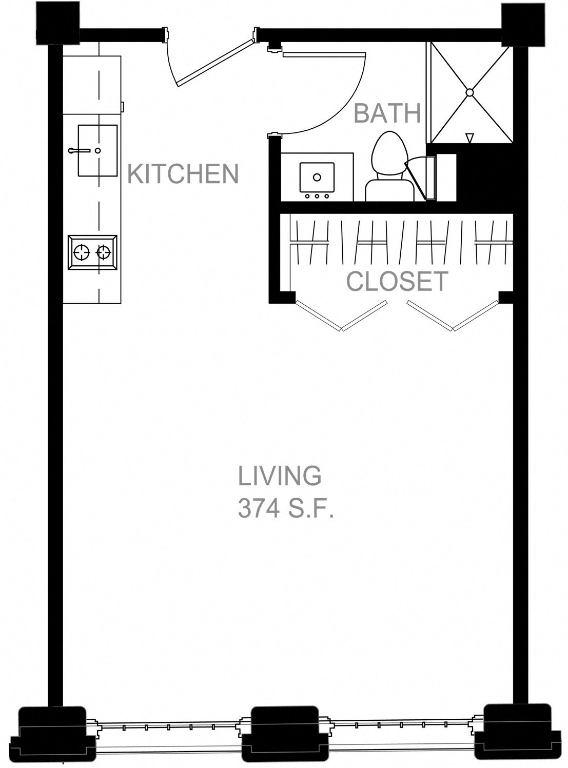 Floorplan for Apartment #S2231, 0 bedroom unit at Halstead Providence