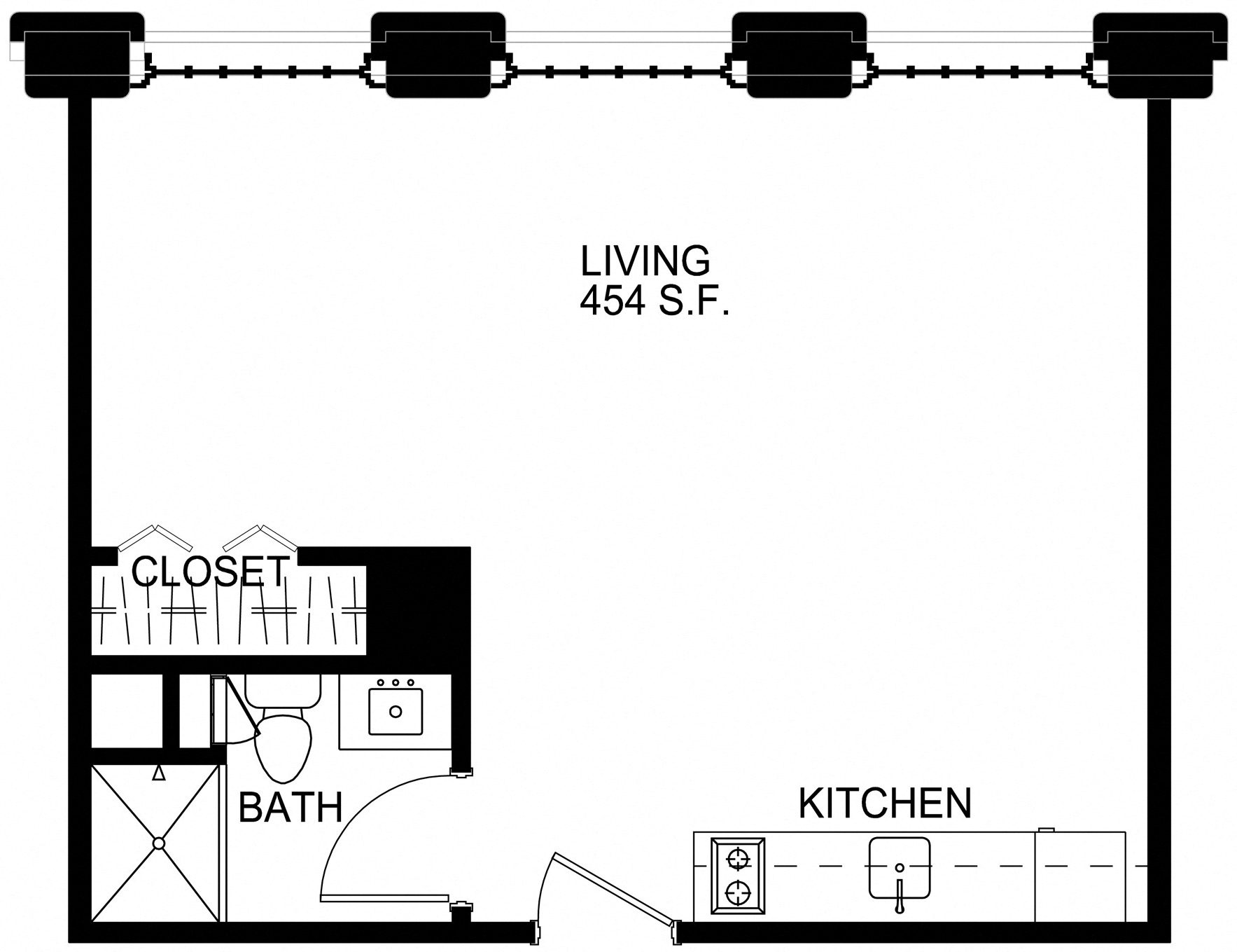 Floorplan for Apartment #S2210, 0 bedroom unit at Halstead Providence