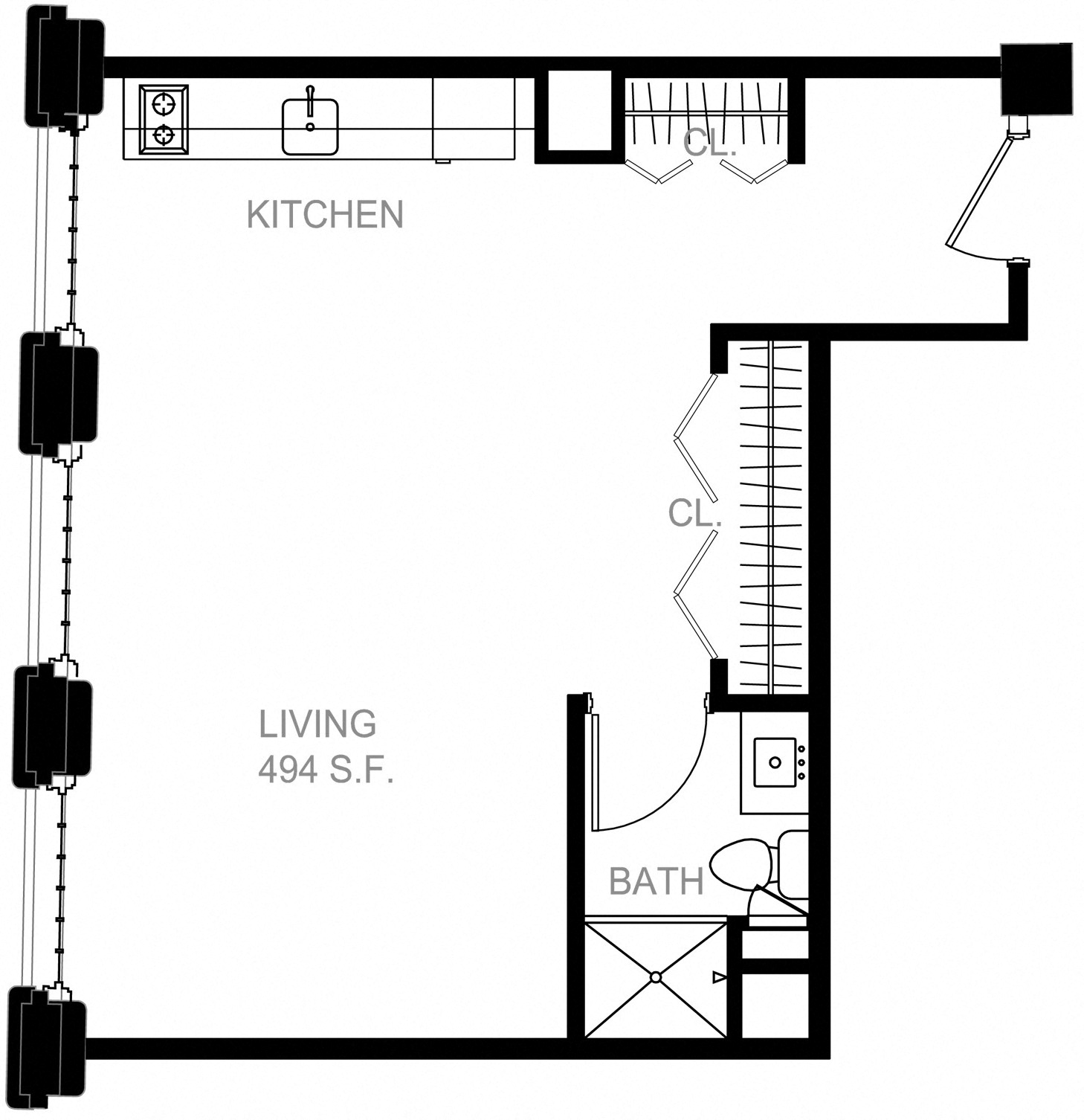 Floorplan for Apartment #S2605, 0 bedroom unit at Halstead Providence