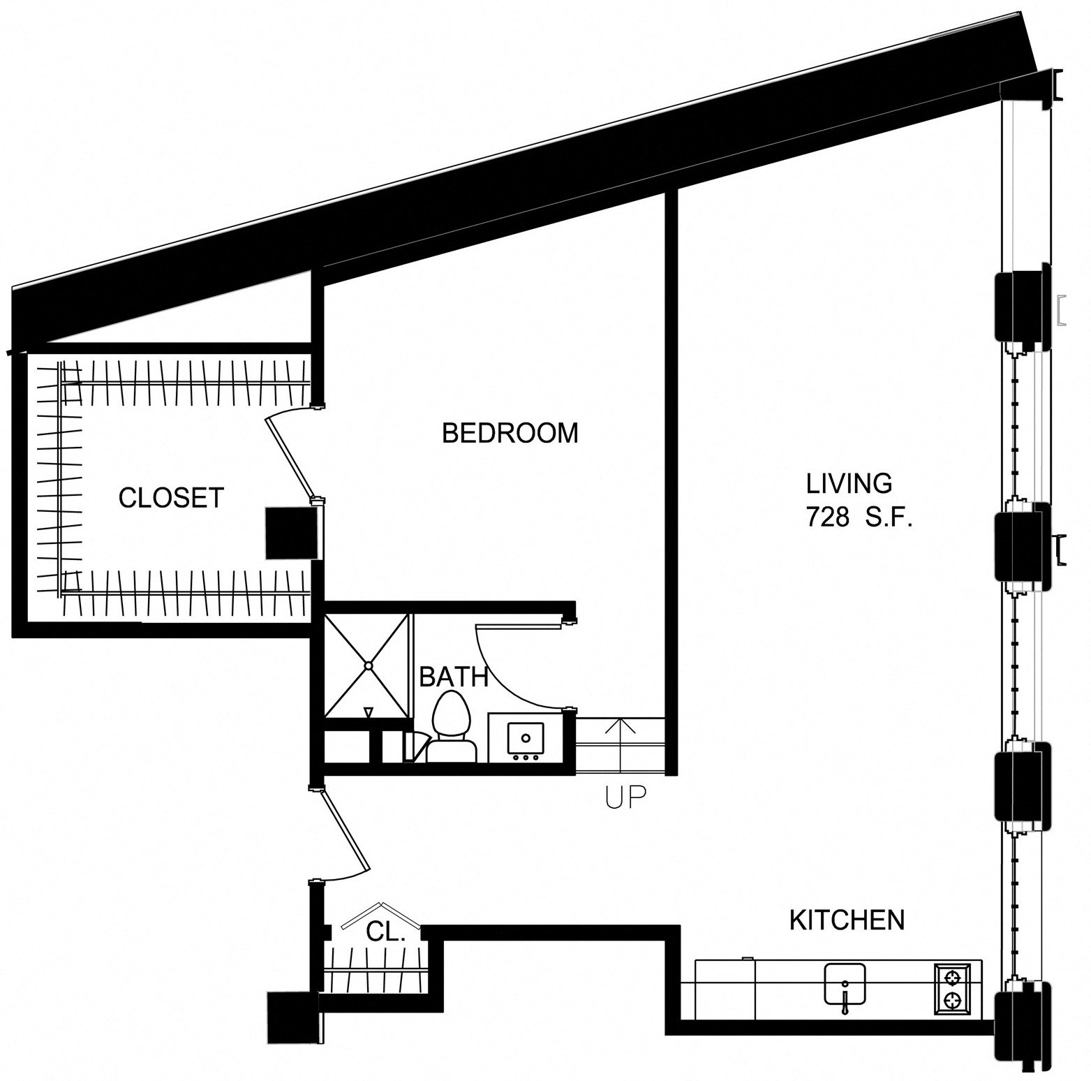 Floorplan for Apartment #S2102, 0 bedroom unit at Halstead Providence