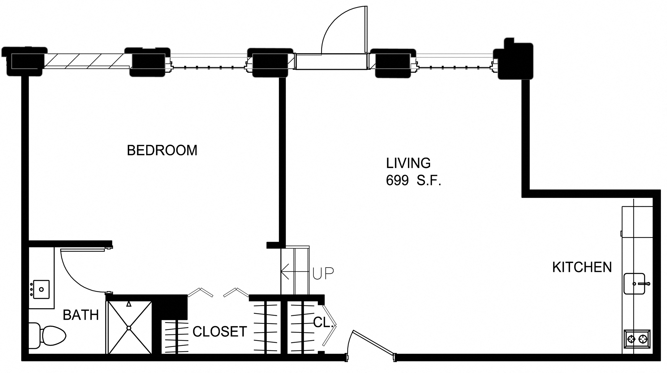 Floorplan for Apartment #S2112, 0 bedroom unit at Halstead Providence