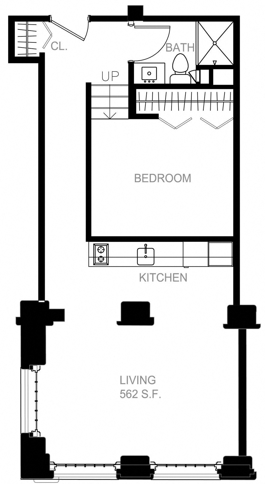 Floorplan for Apartment #S2325, 0 bedroom unit at Halstead Providence